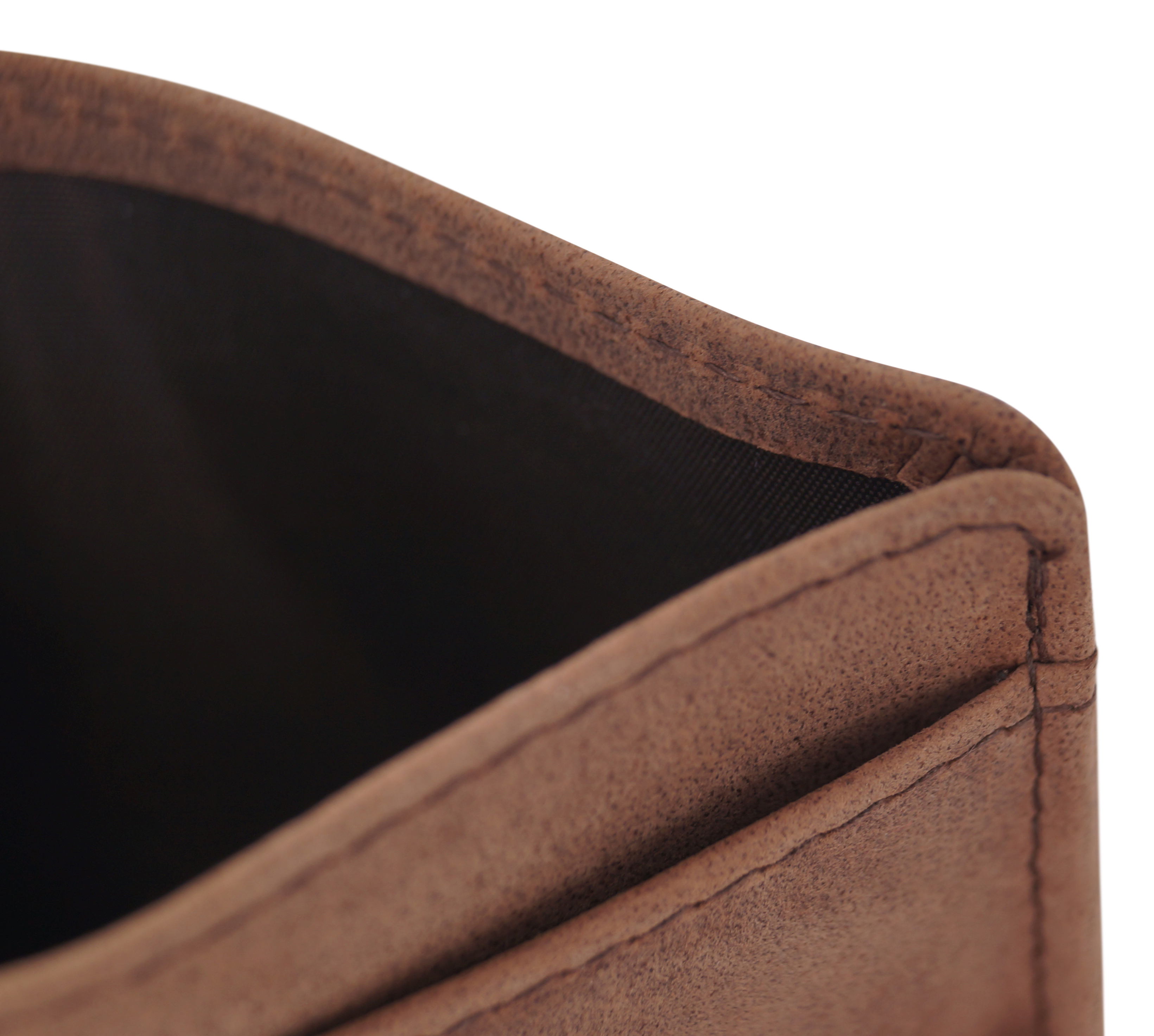 GERMANUS Kreditkartenetui - Made in EU - Leder Etui für Kreditkarten und Visitenkarten - Wilder Stier Oldie Braun