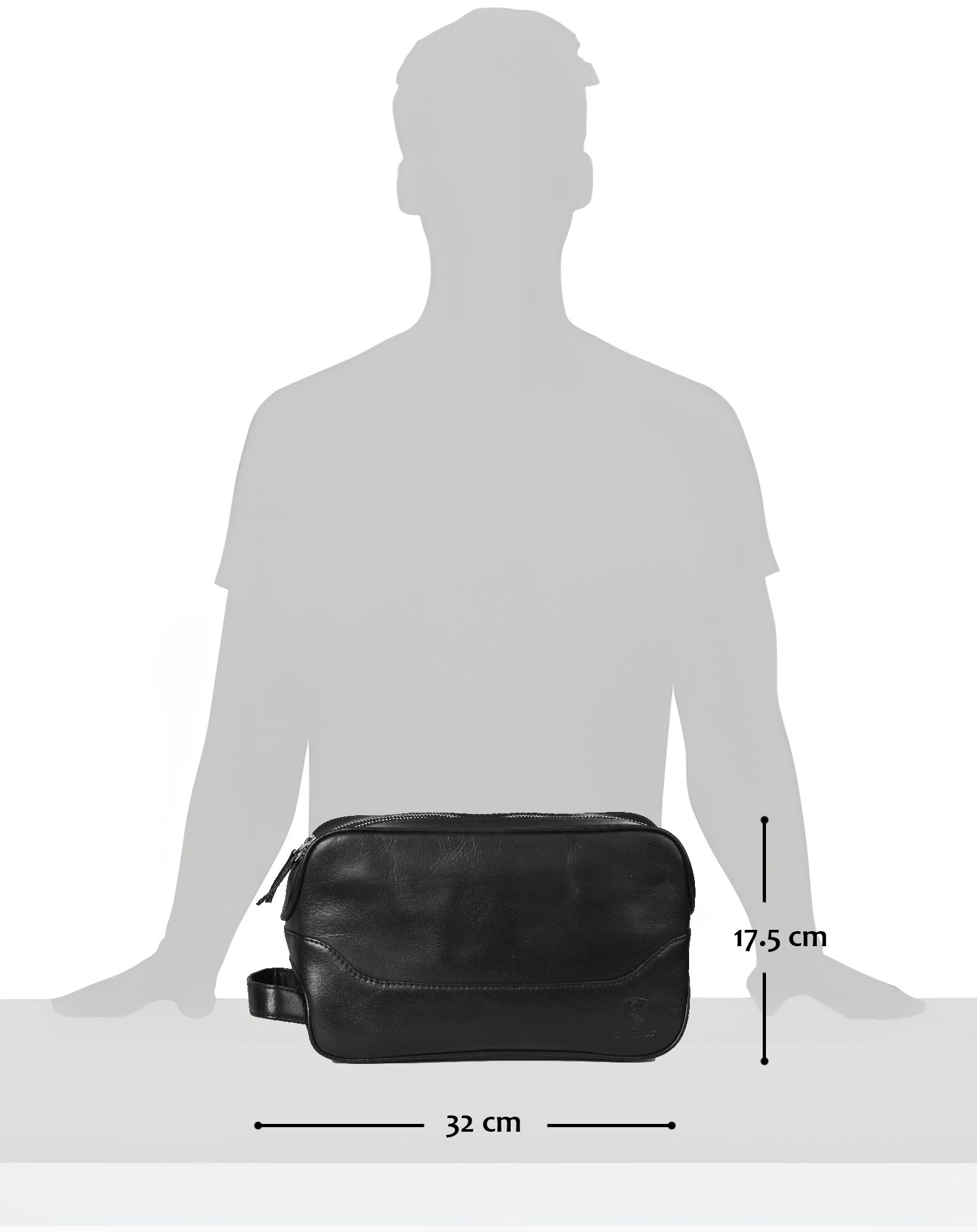 GERMANUS geräumige Kulturtasche "Andreas" aus Echtleder in schwarz