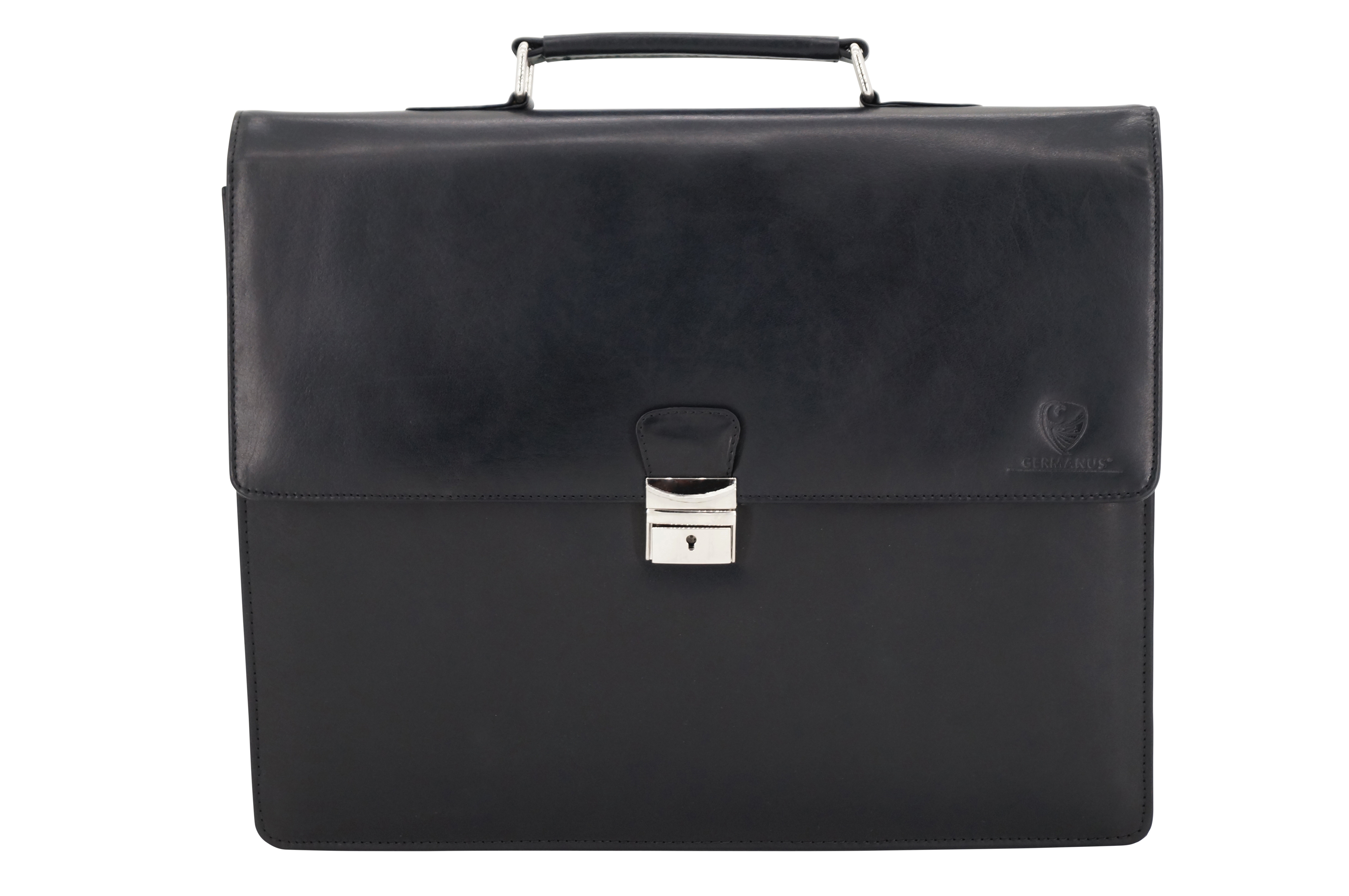 GERMANUS Aktentasche David aus Leder, Schwarz