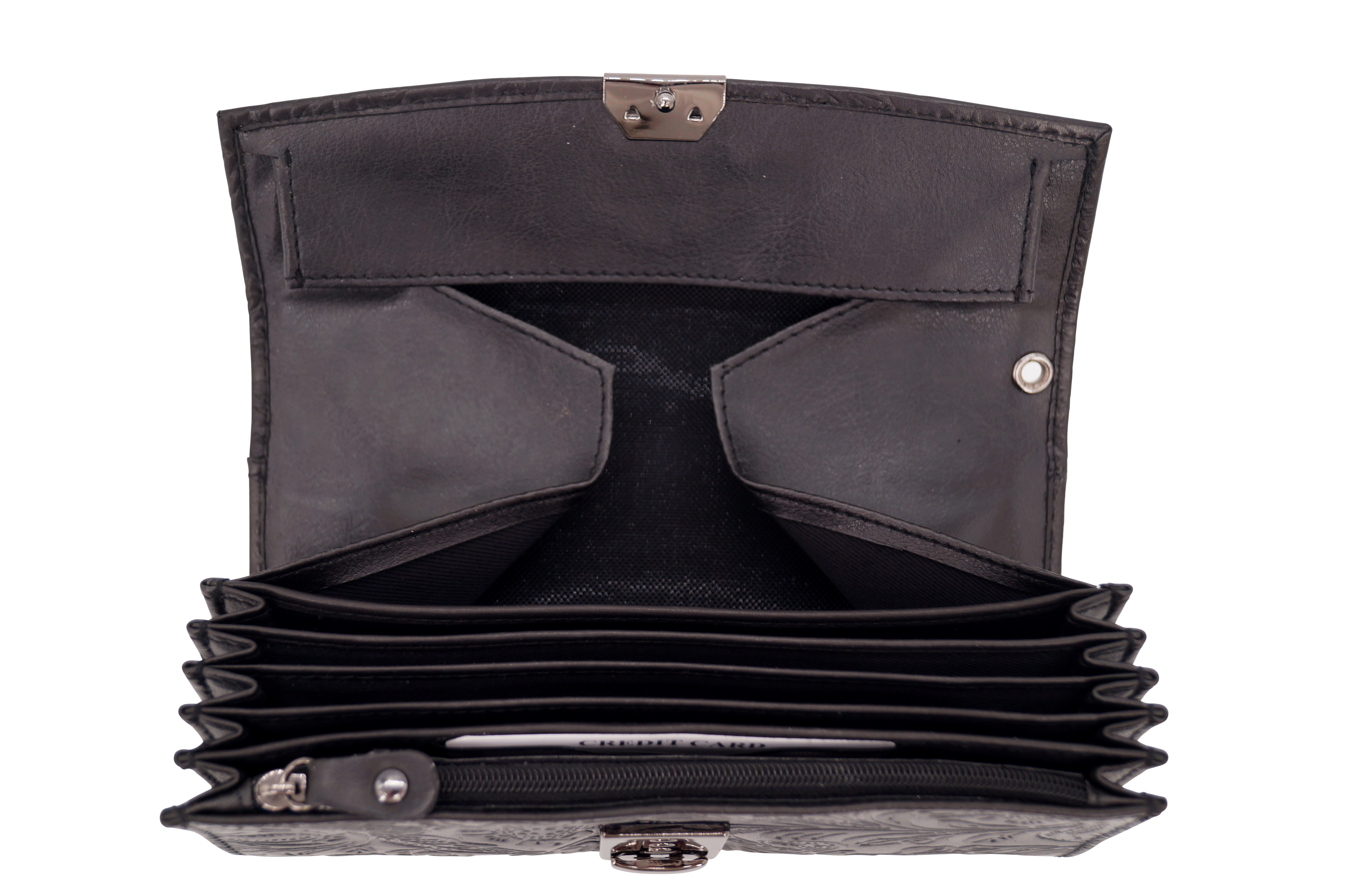 GERMANUS Damen Geldbörse Kellnergeldbörse Gabi, Gastro Geldbörse aus Echtleder, Schwarz