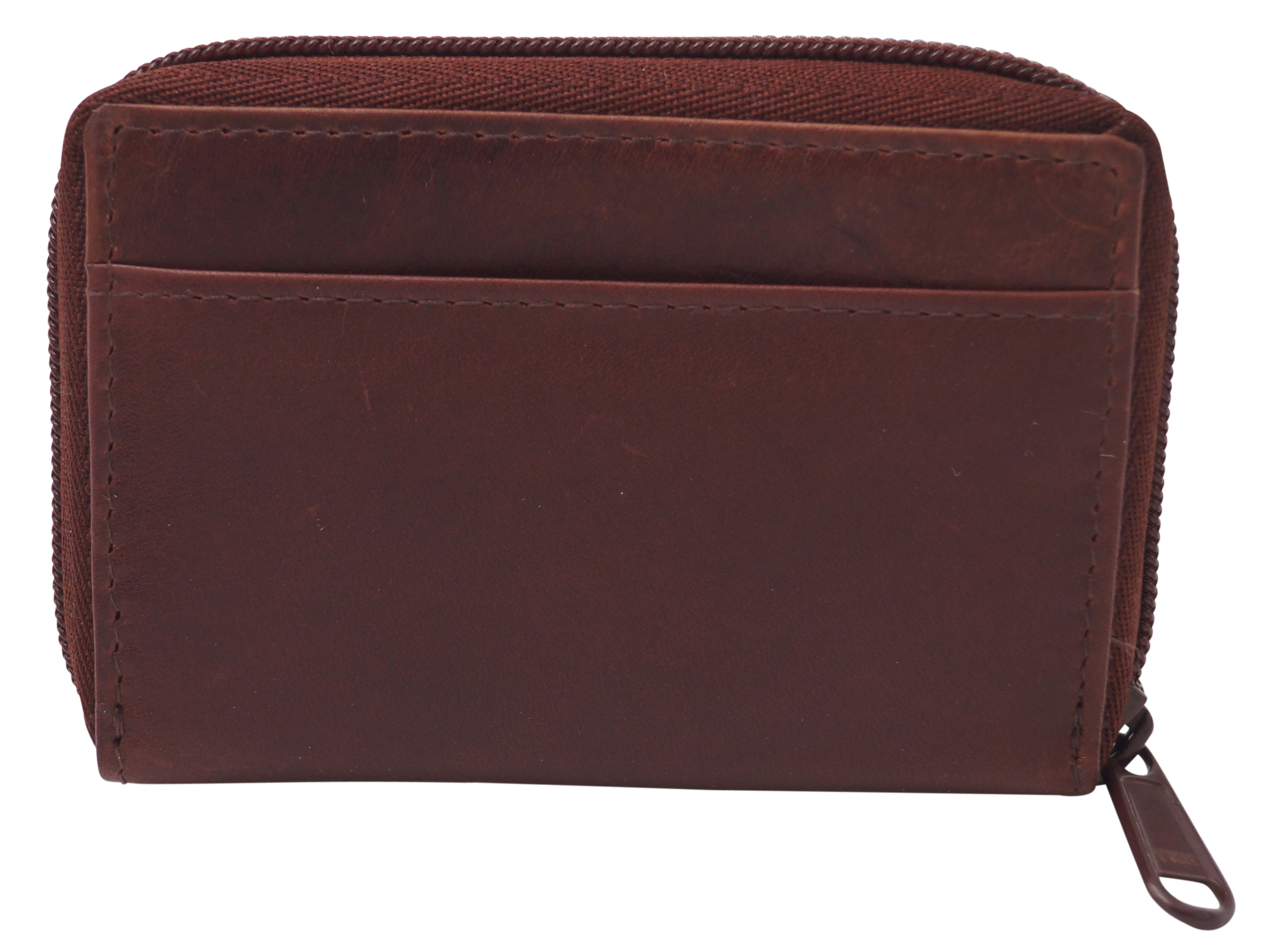 GERMANUS Kreditkartenetui Zip - Made in EU - Leder Etui für Kreditkarten und Visitenkarten, braun