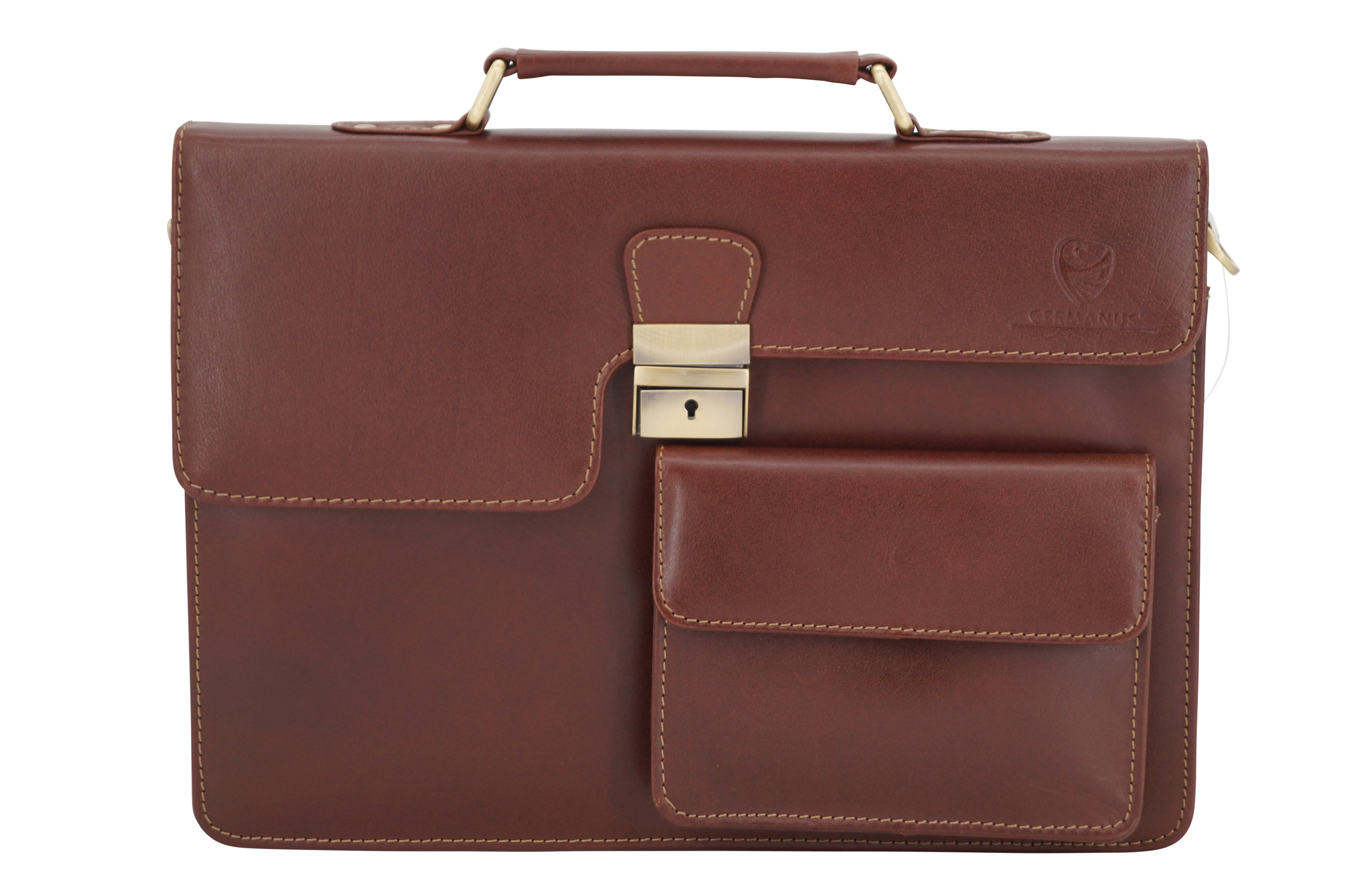 GERMANUS Aktentasche Hans aus Leder, Dunkelbraun