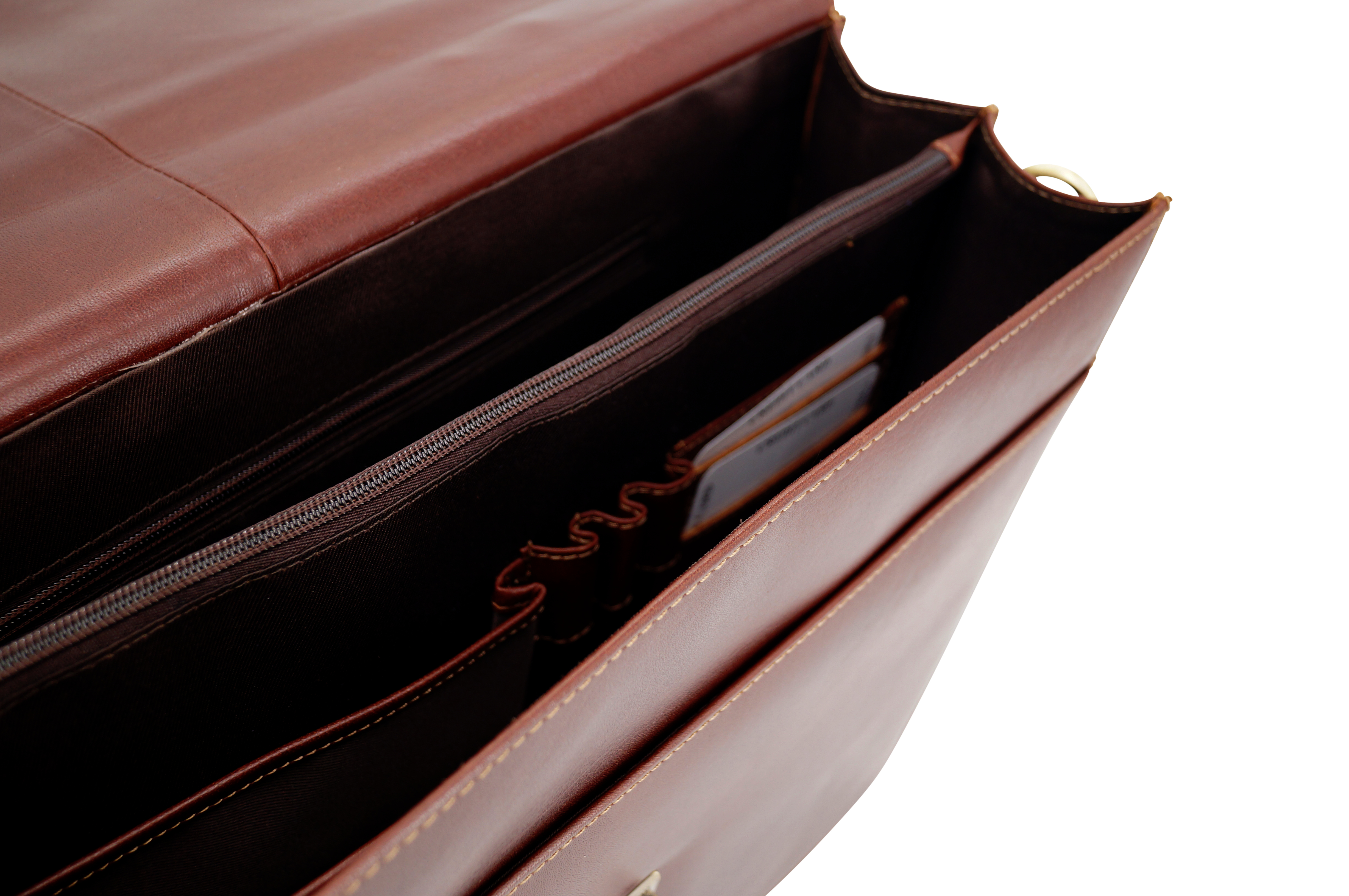 GERMANUS Aktentasche David aus Leder, Dunkelbraun