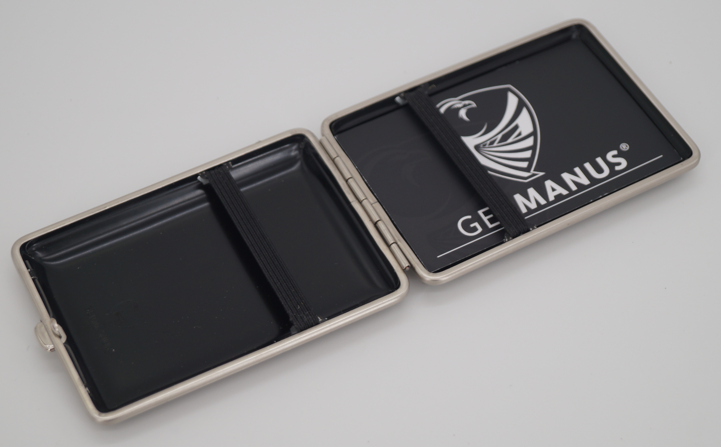 GERMANUS Visitenkartenetui - Deutsche Handarbeit, Made in Germany, Schwarz II