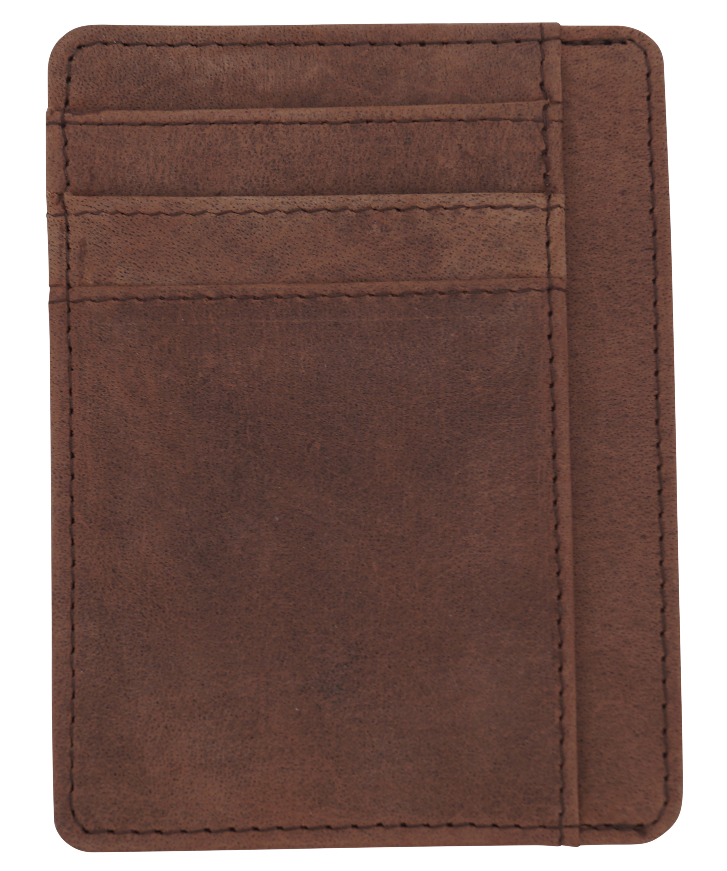 GERMANUS Kreditkartenetui - Made in EU - Leder Etui für Kreditkarten und Visitenkarten - Wilder Stier Oldie Braun