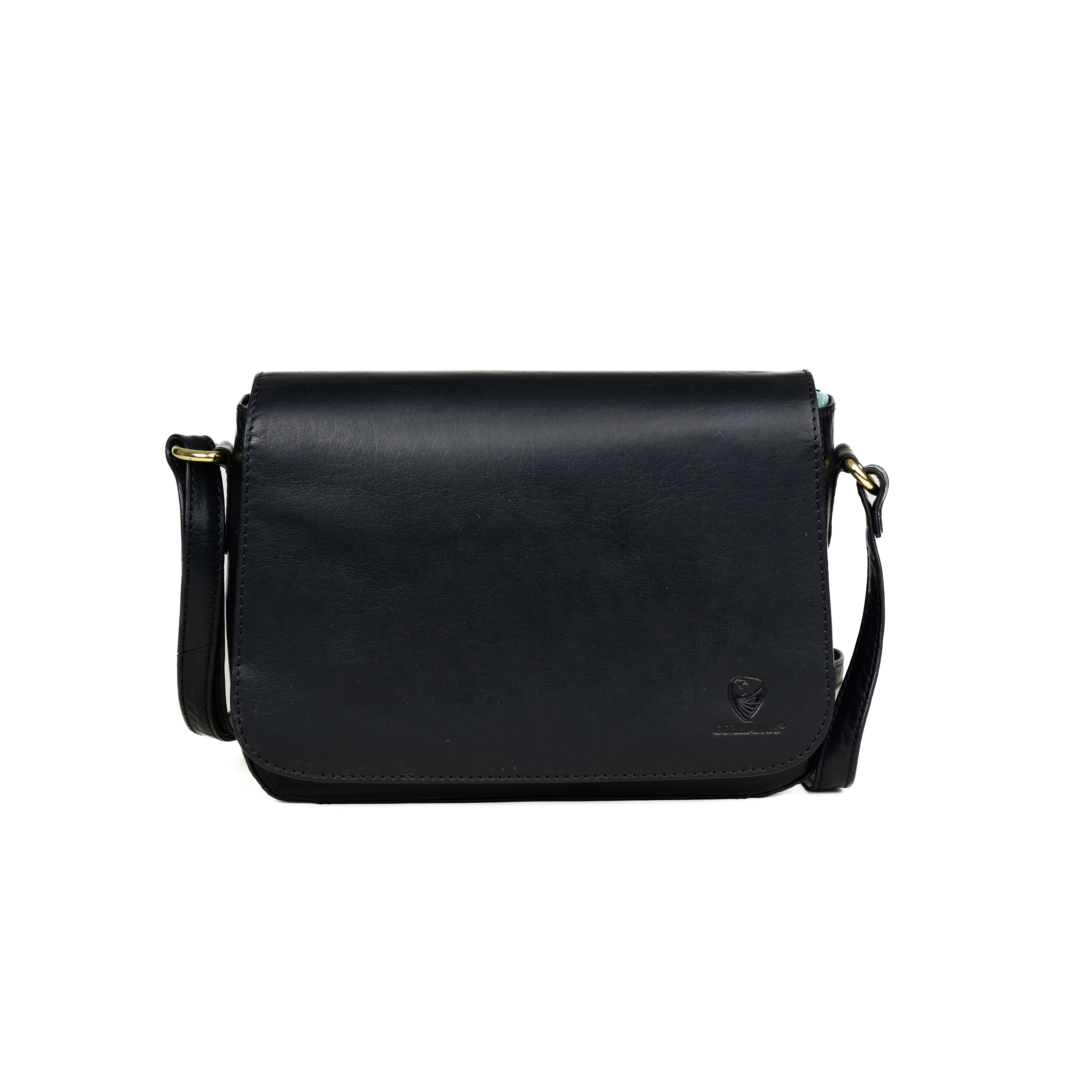 GERMANUS Damen Handtasche Umhängetasche Anna aus Echtleder, Schwarz