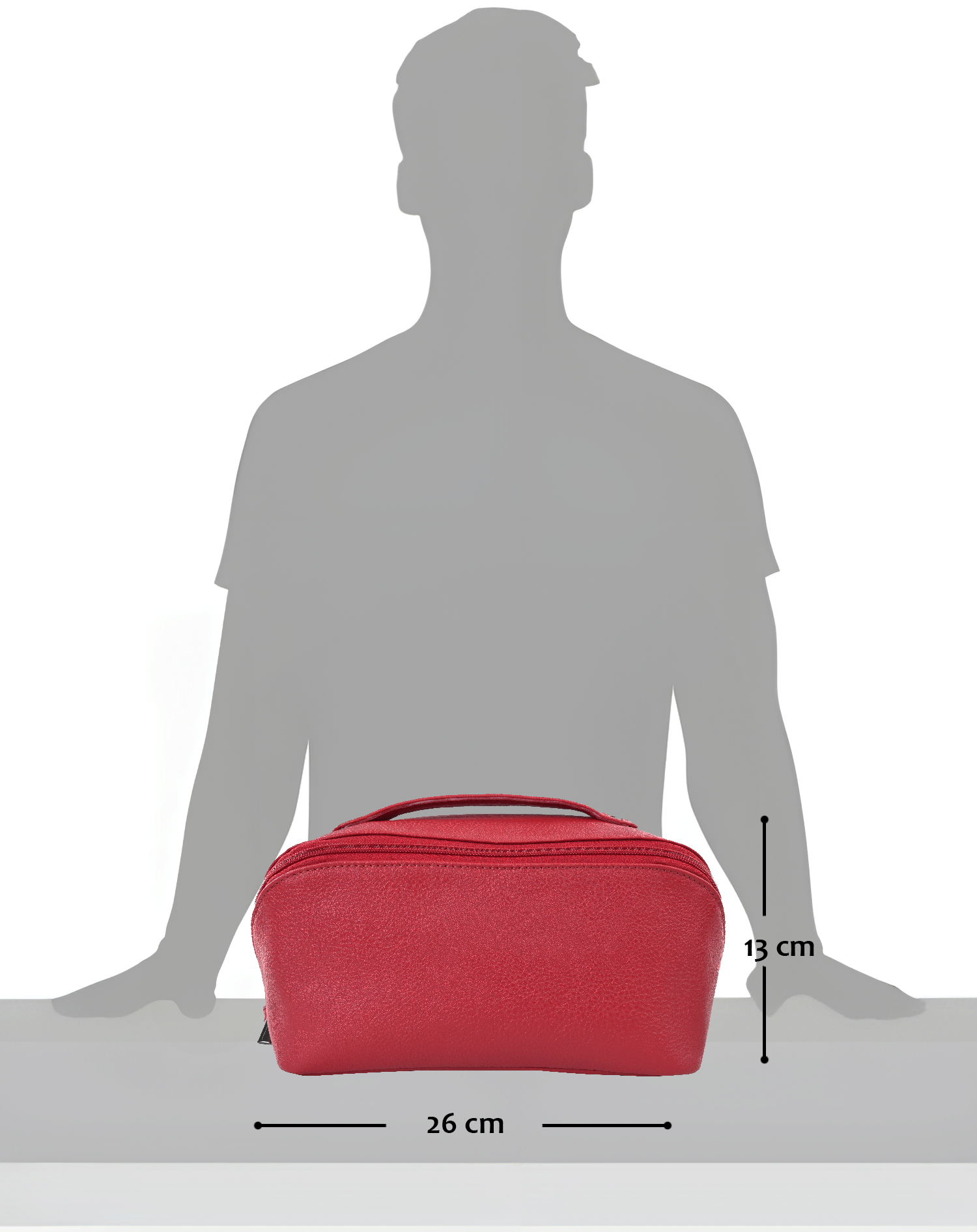 GERMANUS Kulturtasche Washbag Ulrich lederfrei vegan, rot