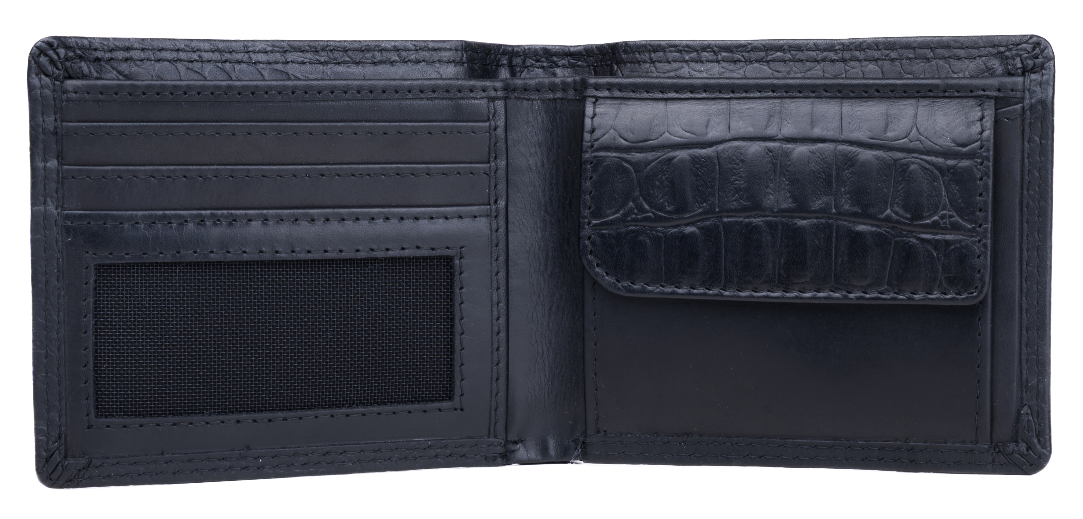 GERMANUS Geldbörse aus Leder, Max Croco schwarz