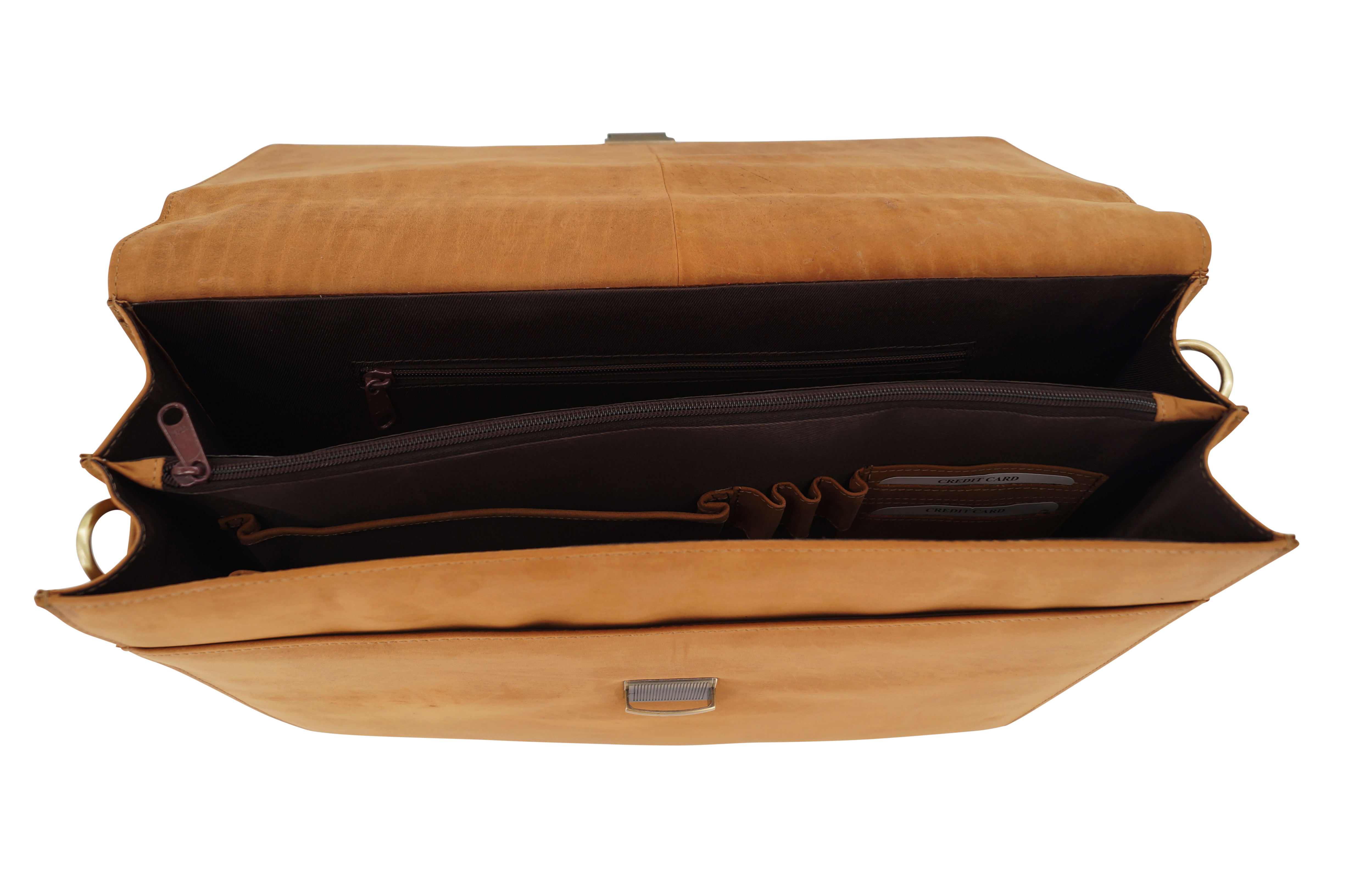 GERMANUS Aktentasche David aus Leder, Braun