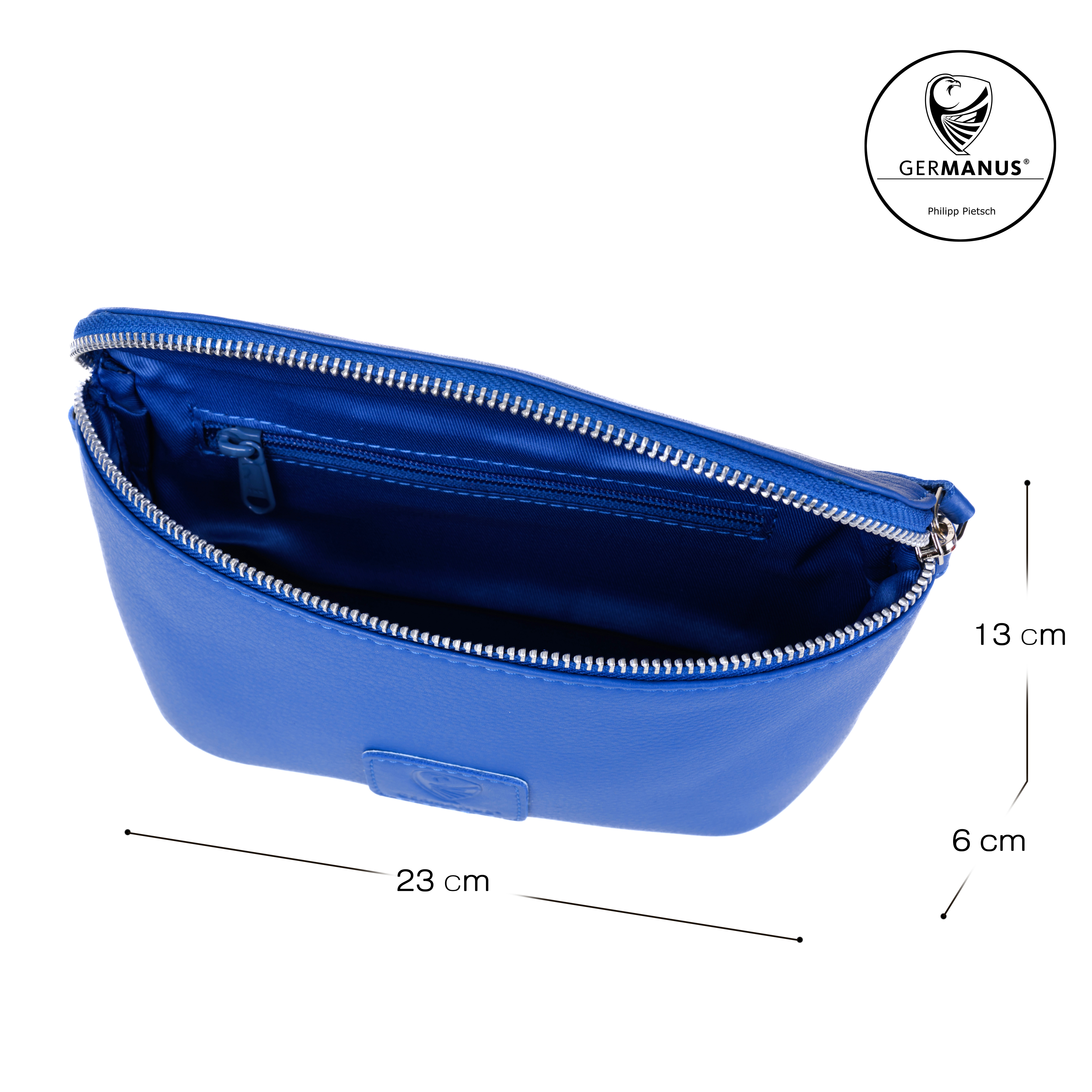GERMANUS Gürteltasche Mika Crossbody Bag, Bum Bag, Bauchtasche, Umhängetasche, Tasche Leder Blau