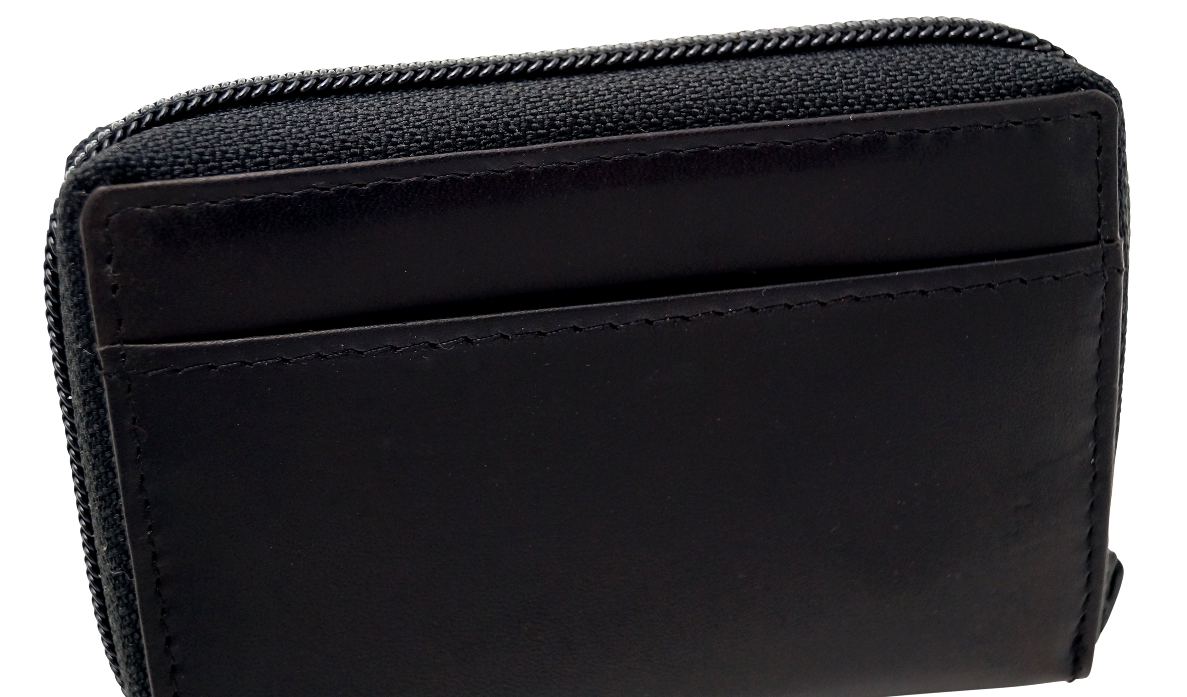 GERMANUS Kreditkartenetui Zip - Made in EU - Leder Etui für Kreditkarten und Visitenkarten, Schwarz
