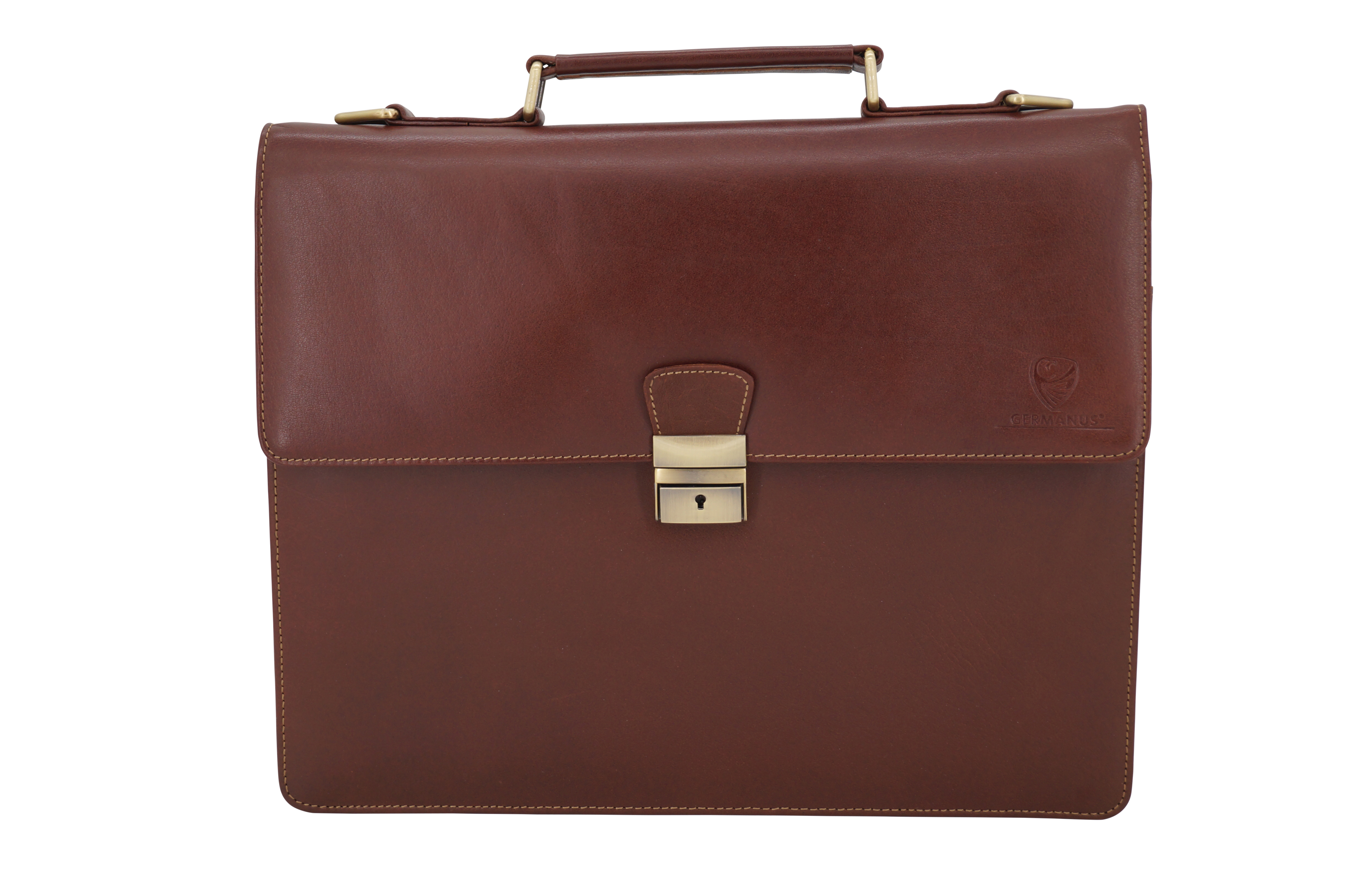 GERMANUS Aktentasche Gabriel aus Leder, Dunkelbraun