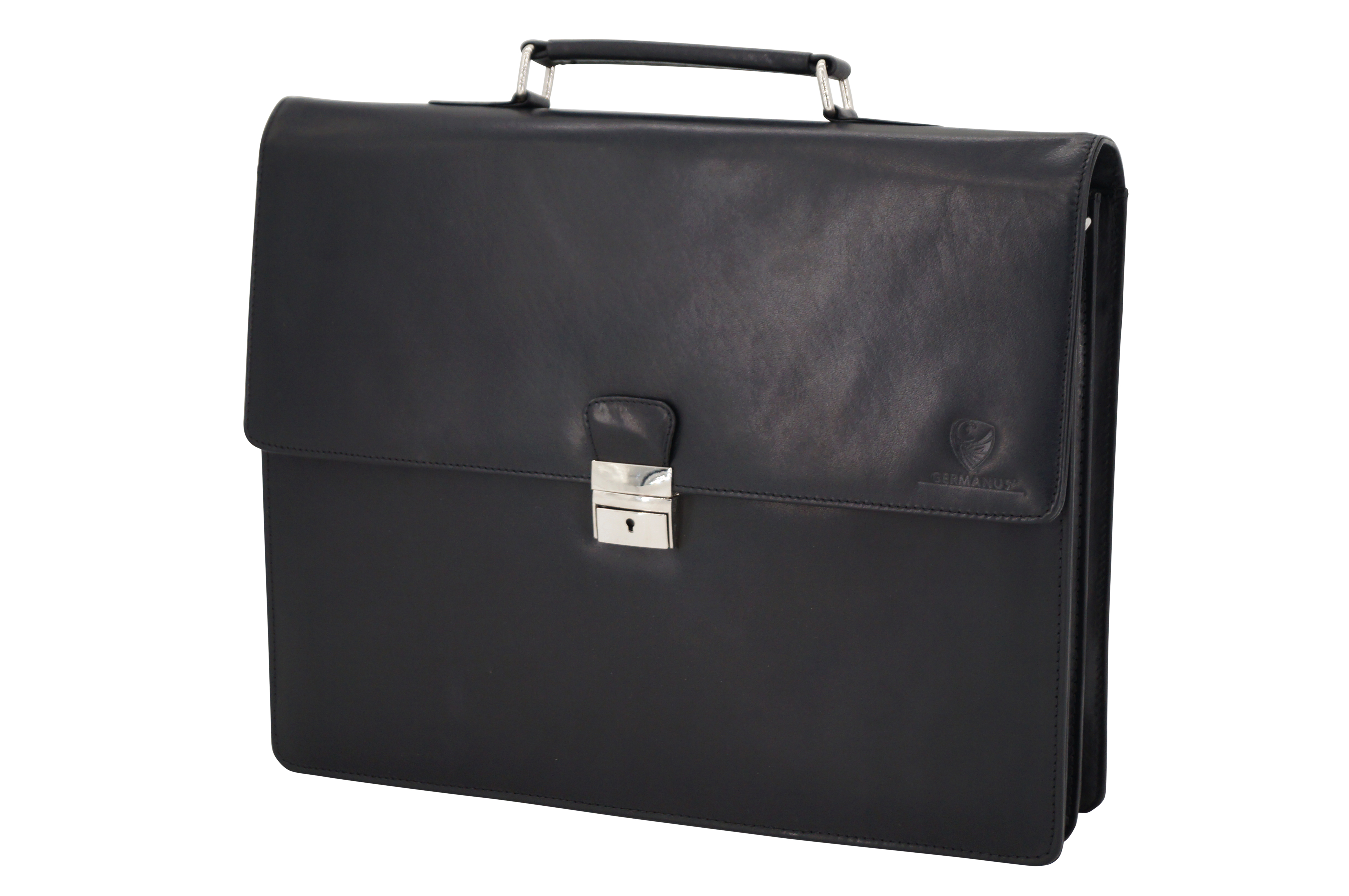 GERMANUS Aktentasche David aus Leder, Schwarz