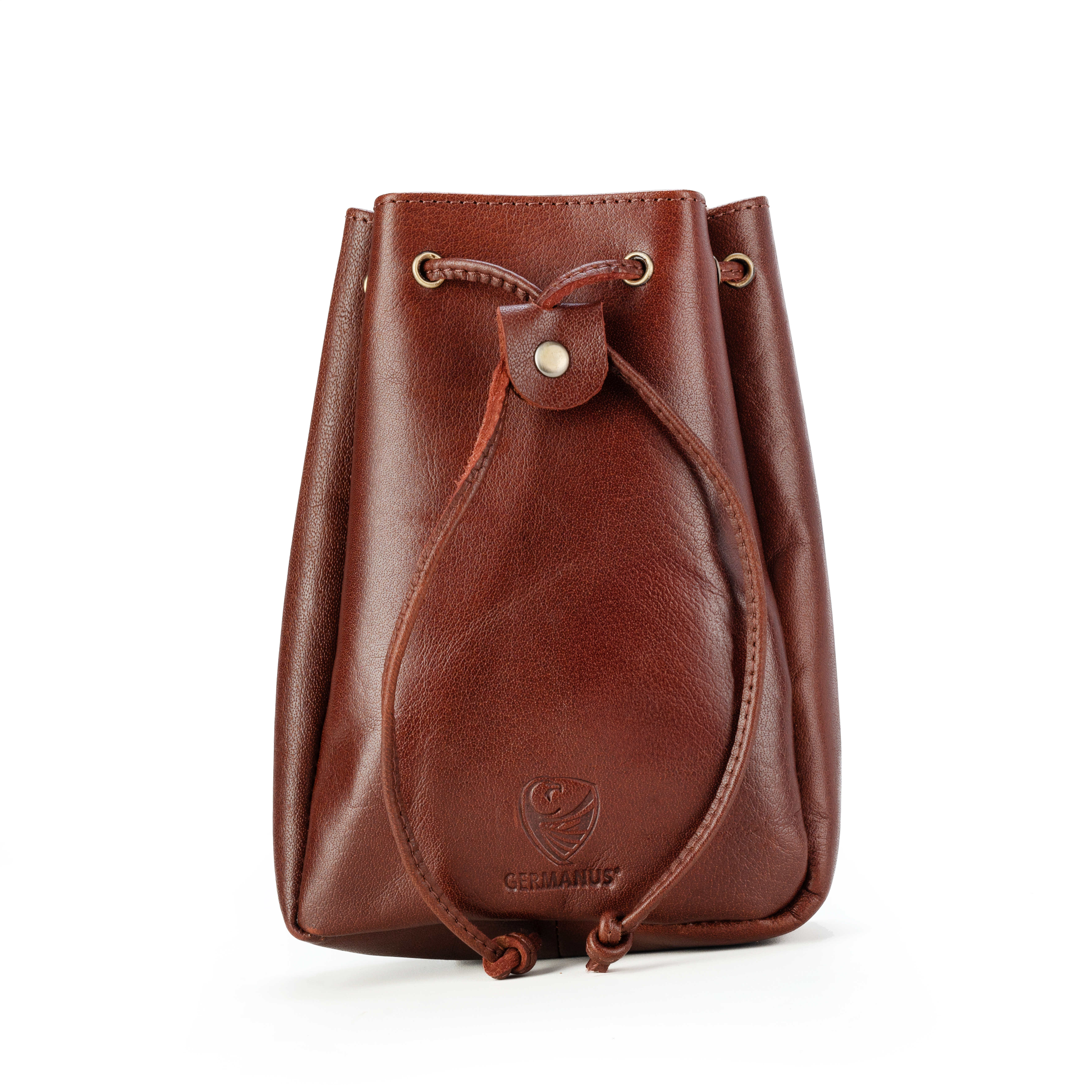 GERMANUS Lederbeutel Olaf aus dickem Leder für Klettern, Wandern, LARP, Mittelalter, Geldkatze, Abenteuer, Gewandung, Reenactment