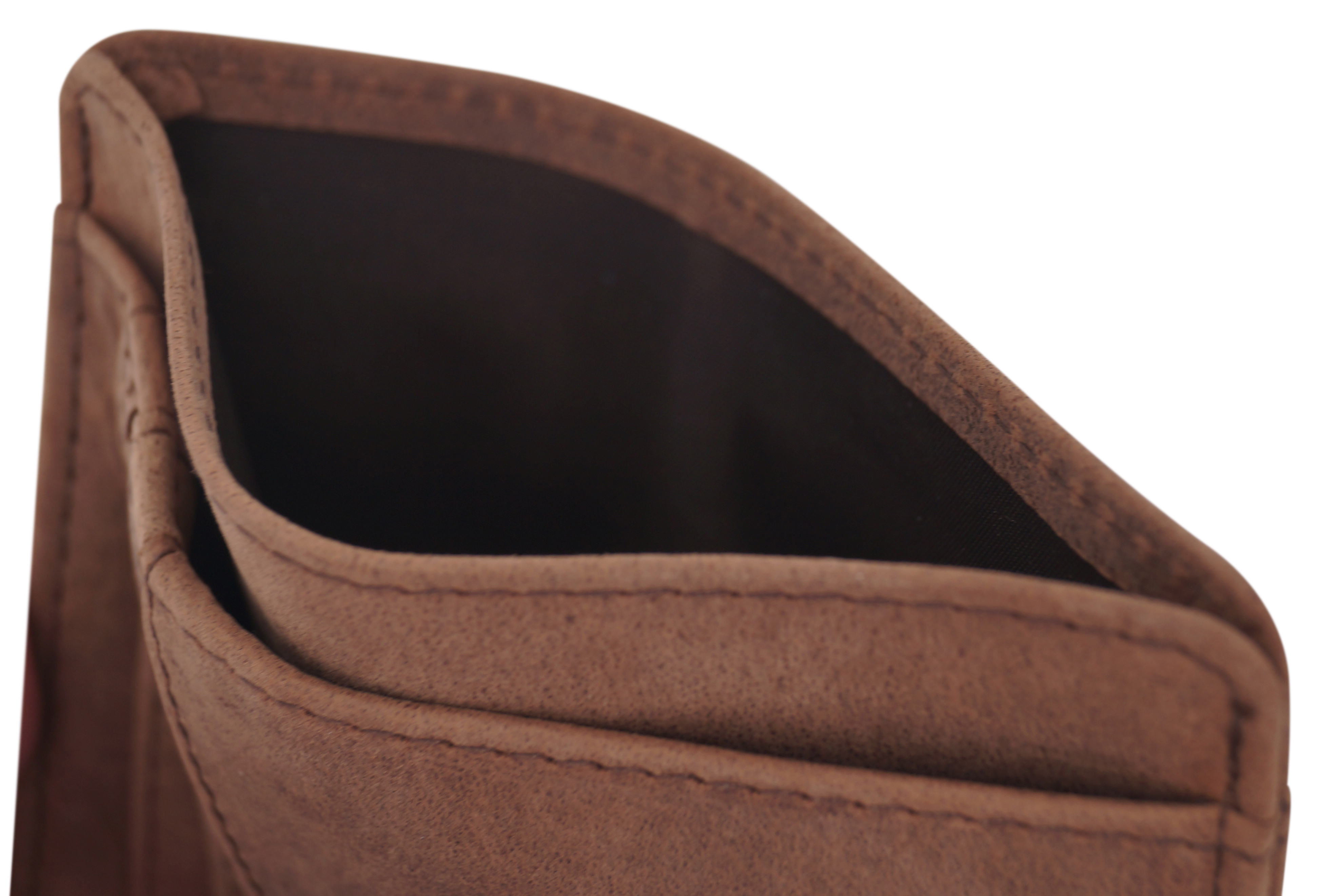 GERMANUS Kreditkartenetui - Made in EU - Leder Etui für Kreditkarten und Visitenkarten - Wilder Stier Oldie Braun