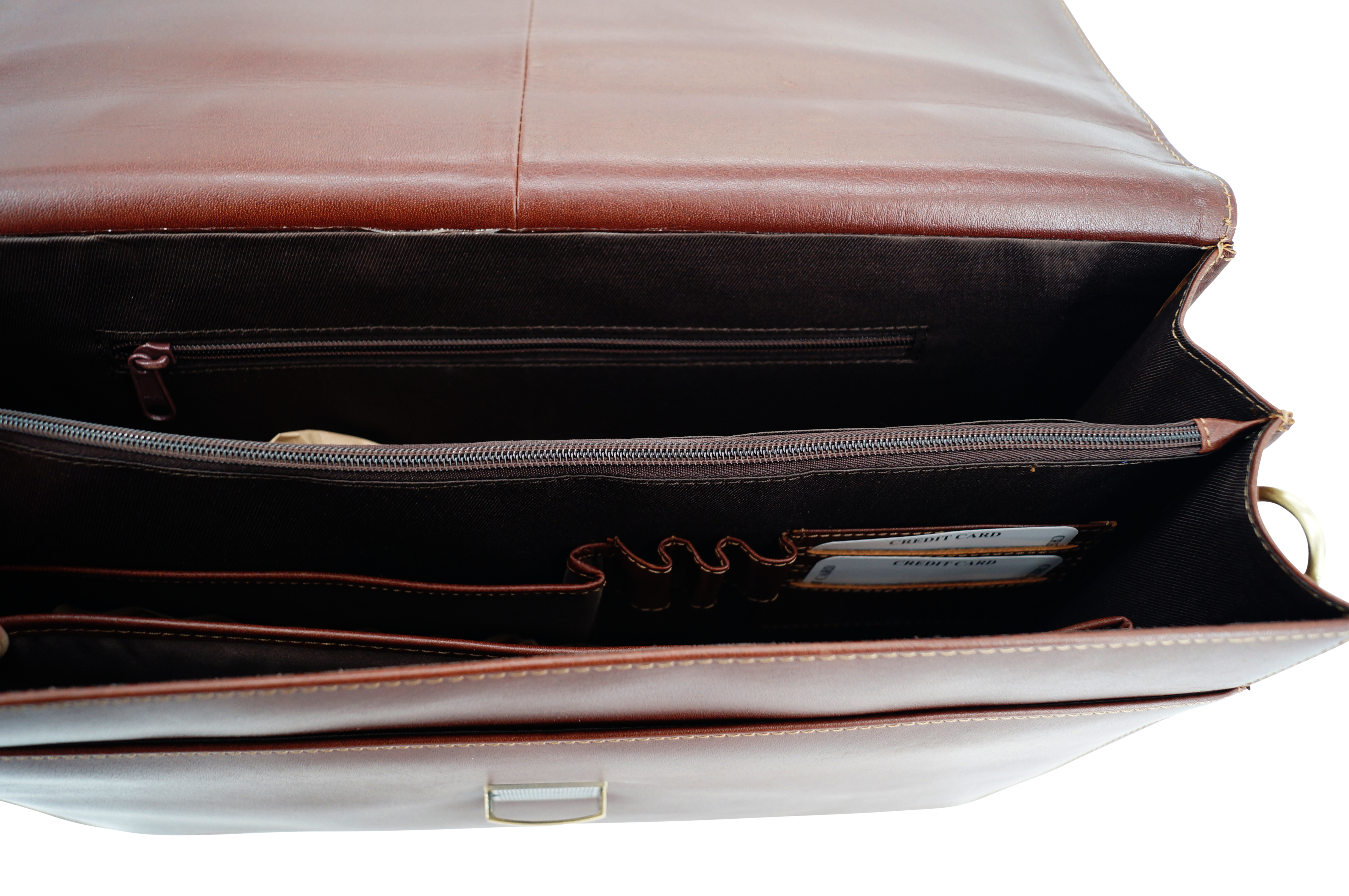 GERMANUS Aktentasche David aus Leder, Dunkelbraun