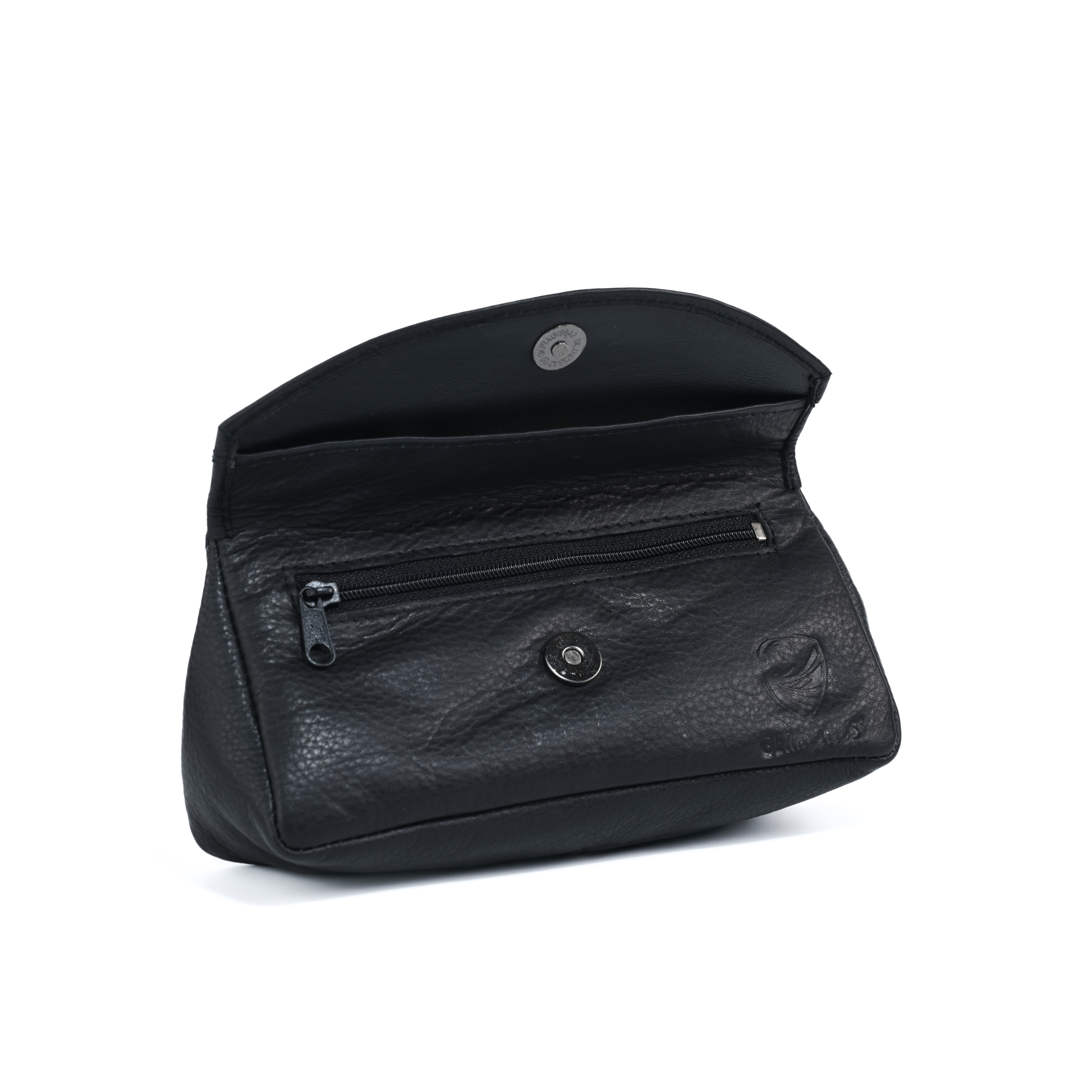 GERMANUS Kosmetiktasche Beauty Bag Make-Up Tasche Helen, Leder, Schwarz