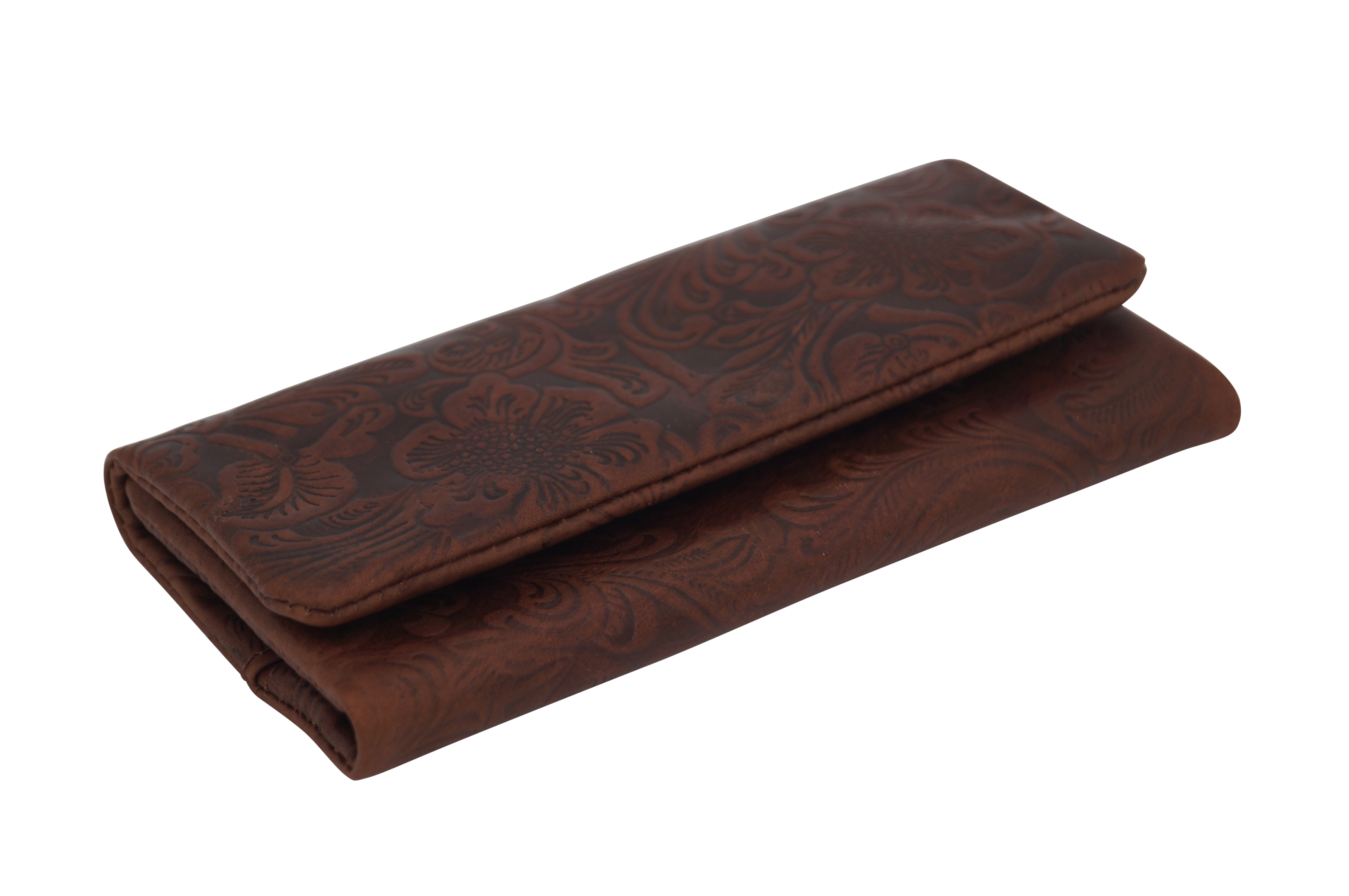 GERMANUS Tabaktasche CosaRara - Dunkelbraun "Flower"