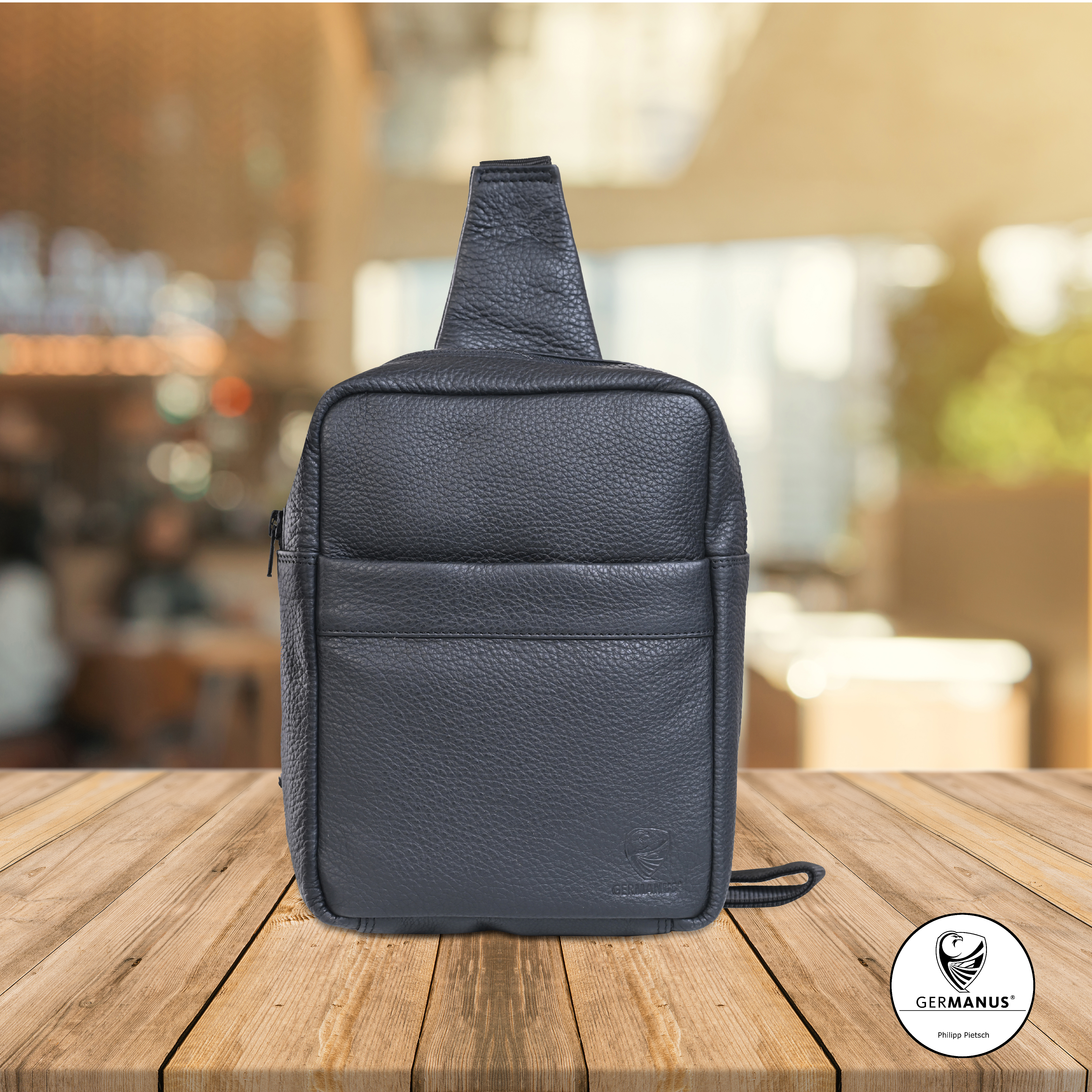 GERMANUS Umhängetasche "Moritz" für den Alltag aus dickem Echtleder