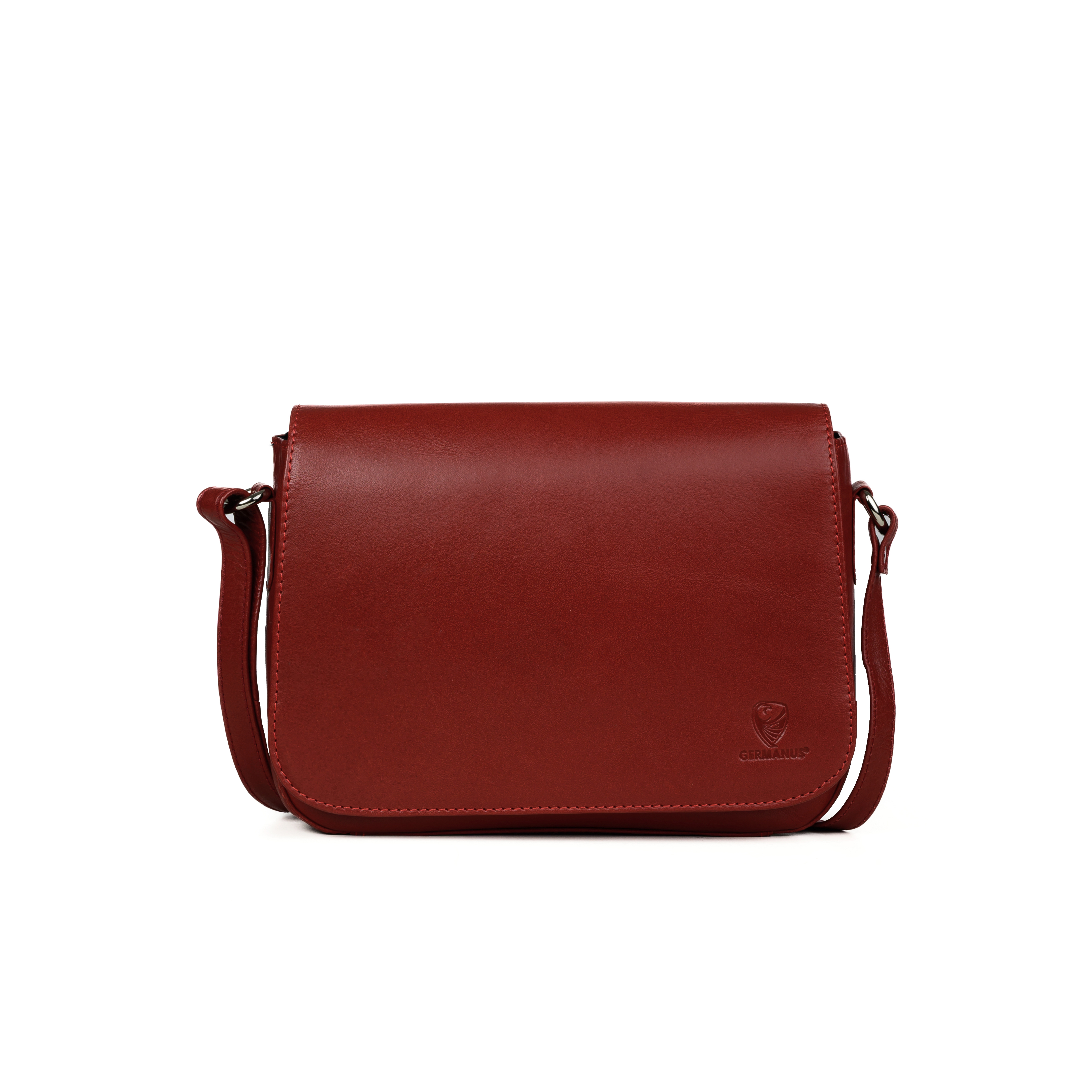 GERMANUS Damen Handtasche Umhängetasche Anna aus Echtleder, Blau