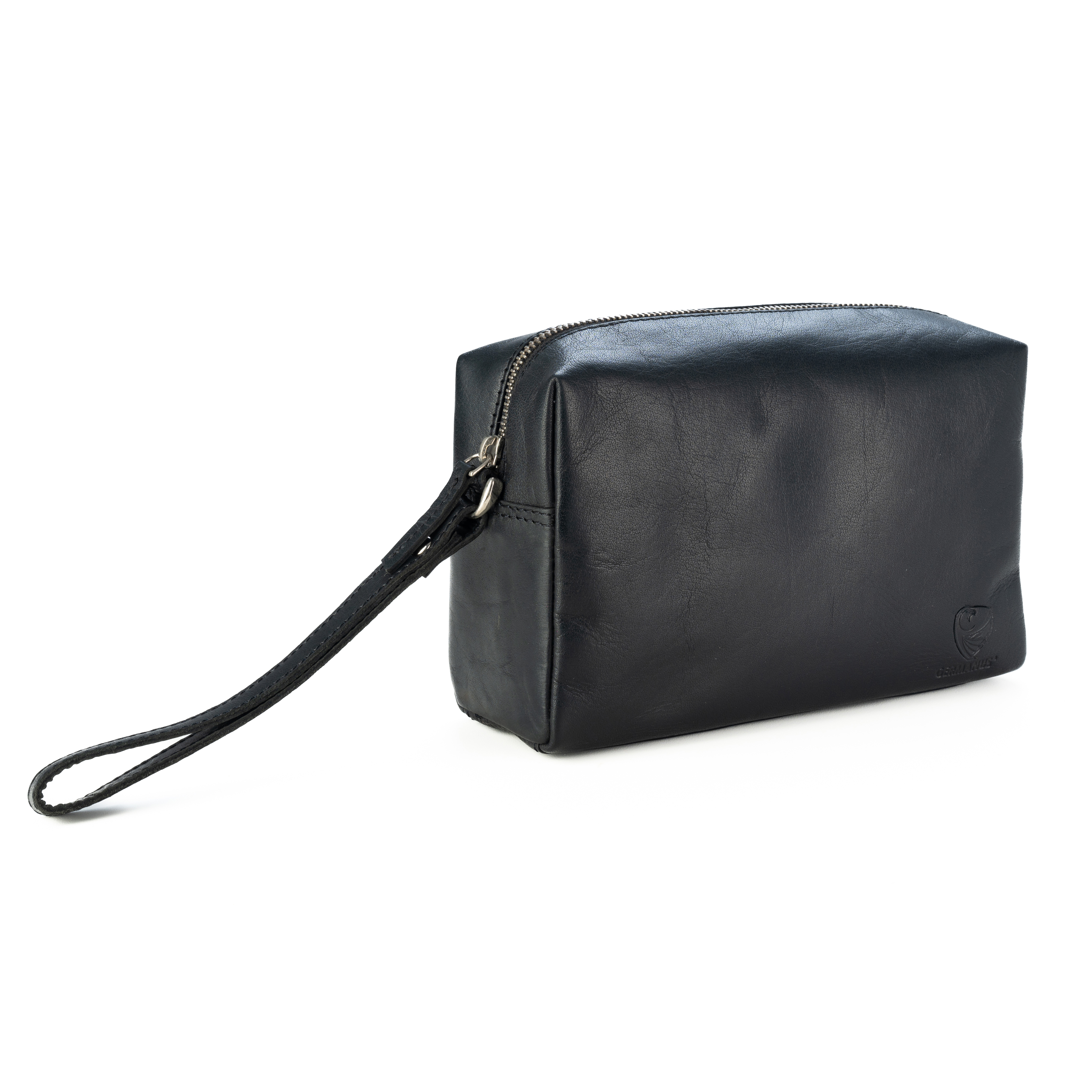 GERMANUS Kulturtasche Kosmetiktasche Rolf aus echtem Leder, Kulturbeutel, Waschtasche, Schminktasche, Clutch