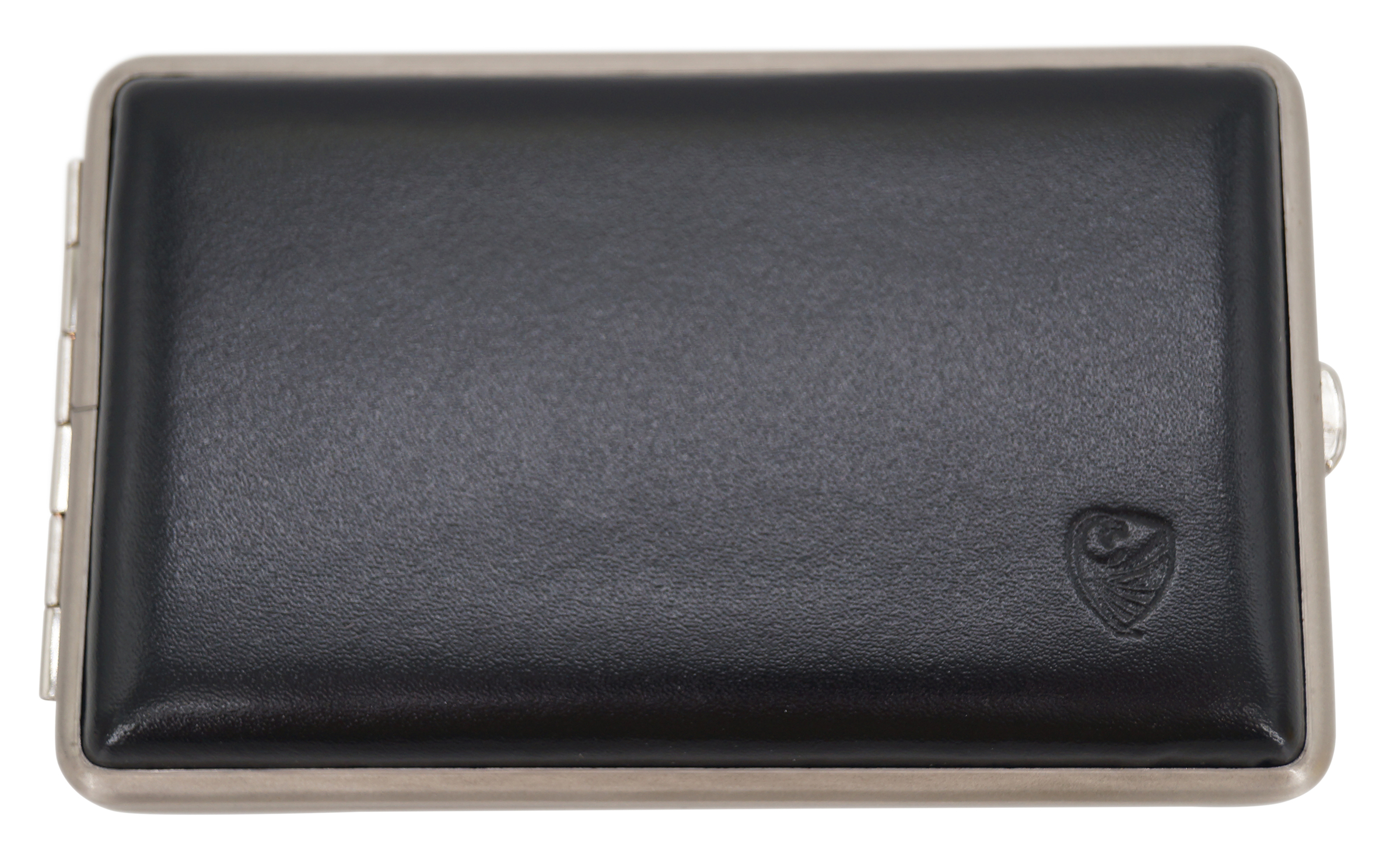 GERMANUS Visitenkartenetui - Deutsche Handarbeit, Made in Germany, Leder Schwarz groß