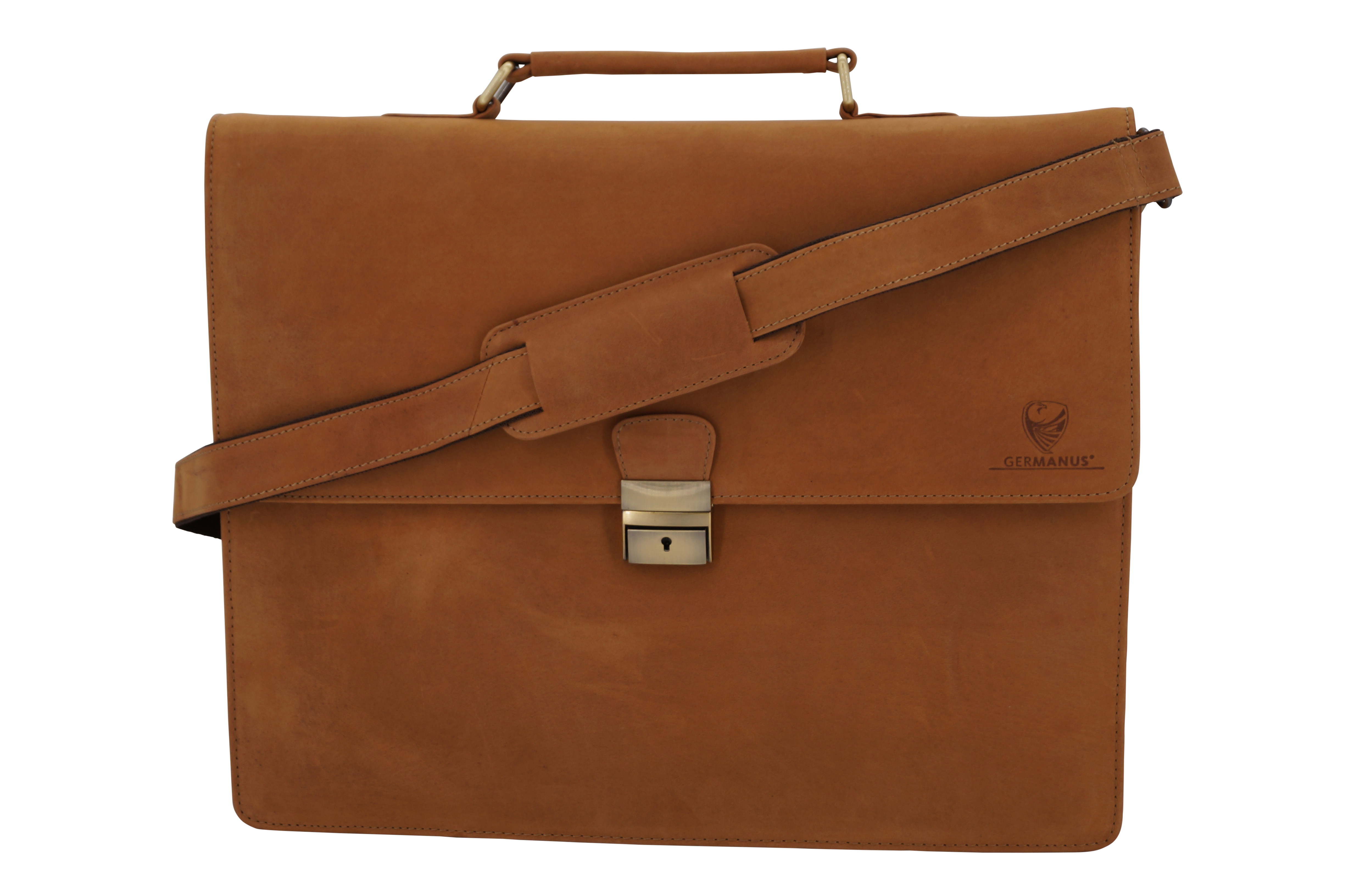 GERMANUS Aktentasche David aus Leder, Braun