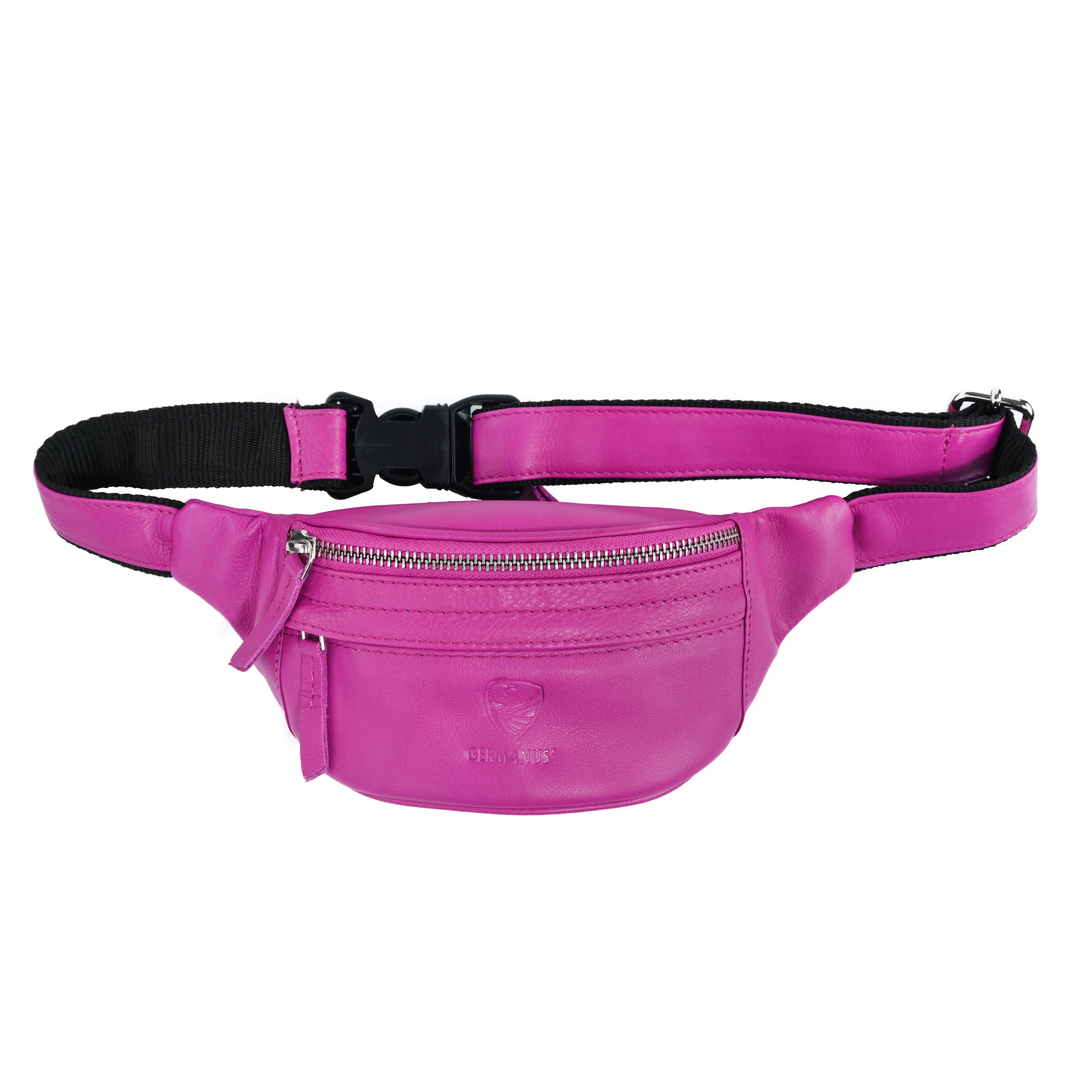 GERMANUS Gürteltasche Rebecca Crossbody Bag, Bum Bag, Bauchtasche, Umhängetasche, Tasche Leder Rosa Pink