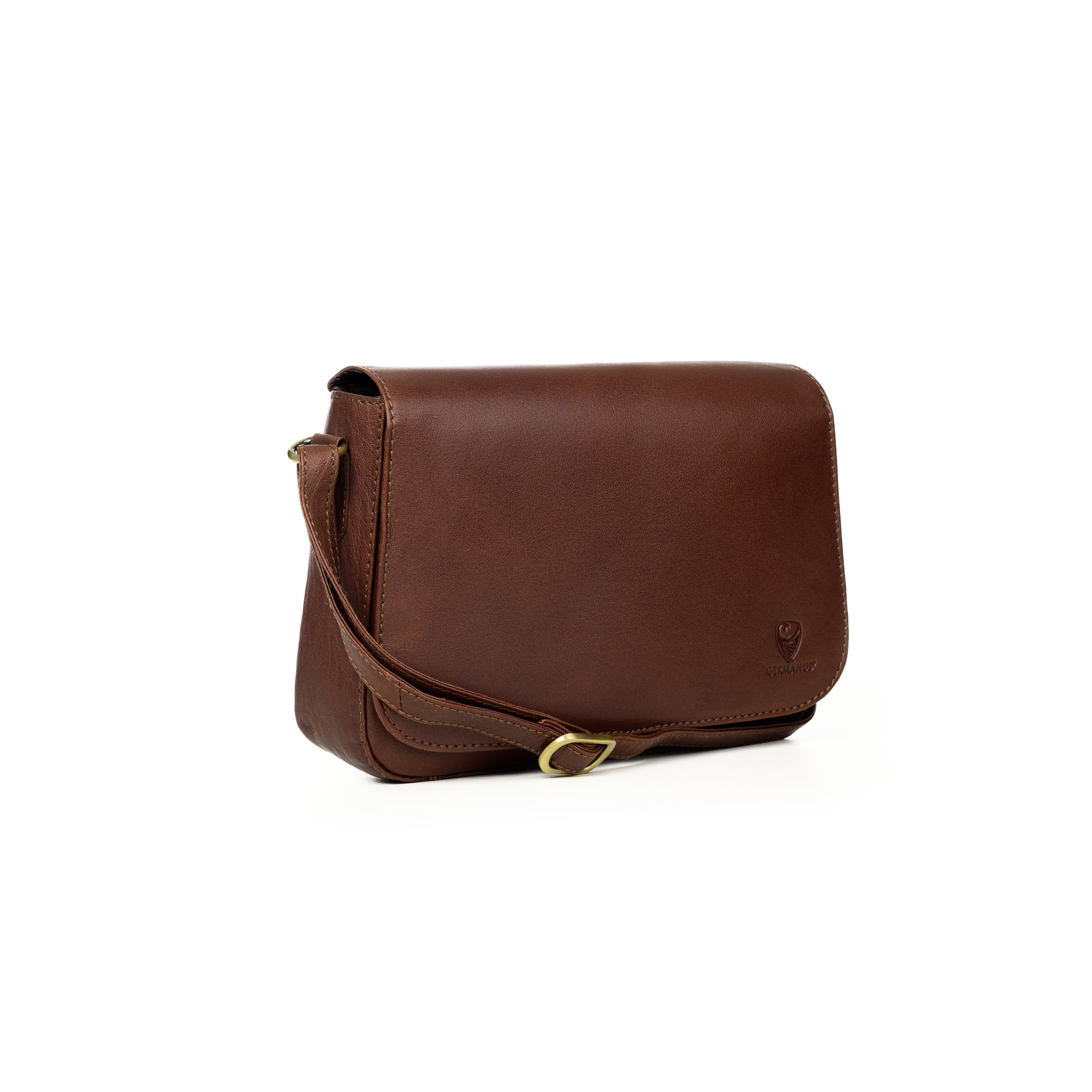 GERMANUS Damen Handtasche Umhängetasche Anna aus Echtleder, Dunkelbraun