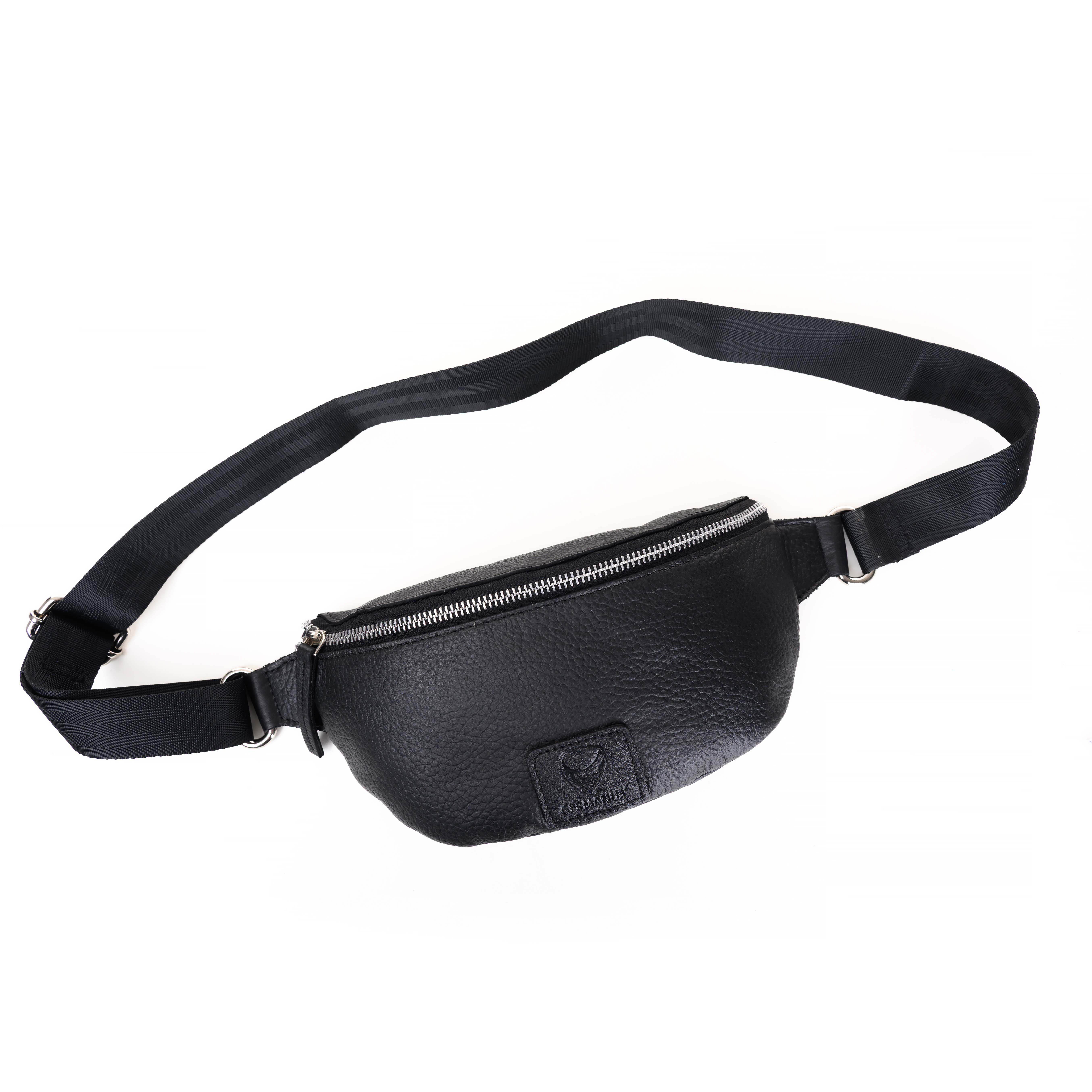 GERMANUS Gürteltasche Aino Crossbody Bag, Bum Bag, Bauchtasche, Umhängetasche, Tasche Leder Schwarz