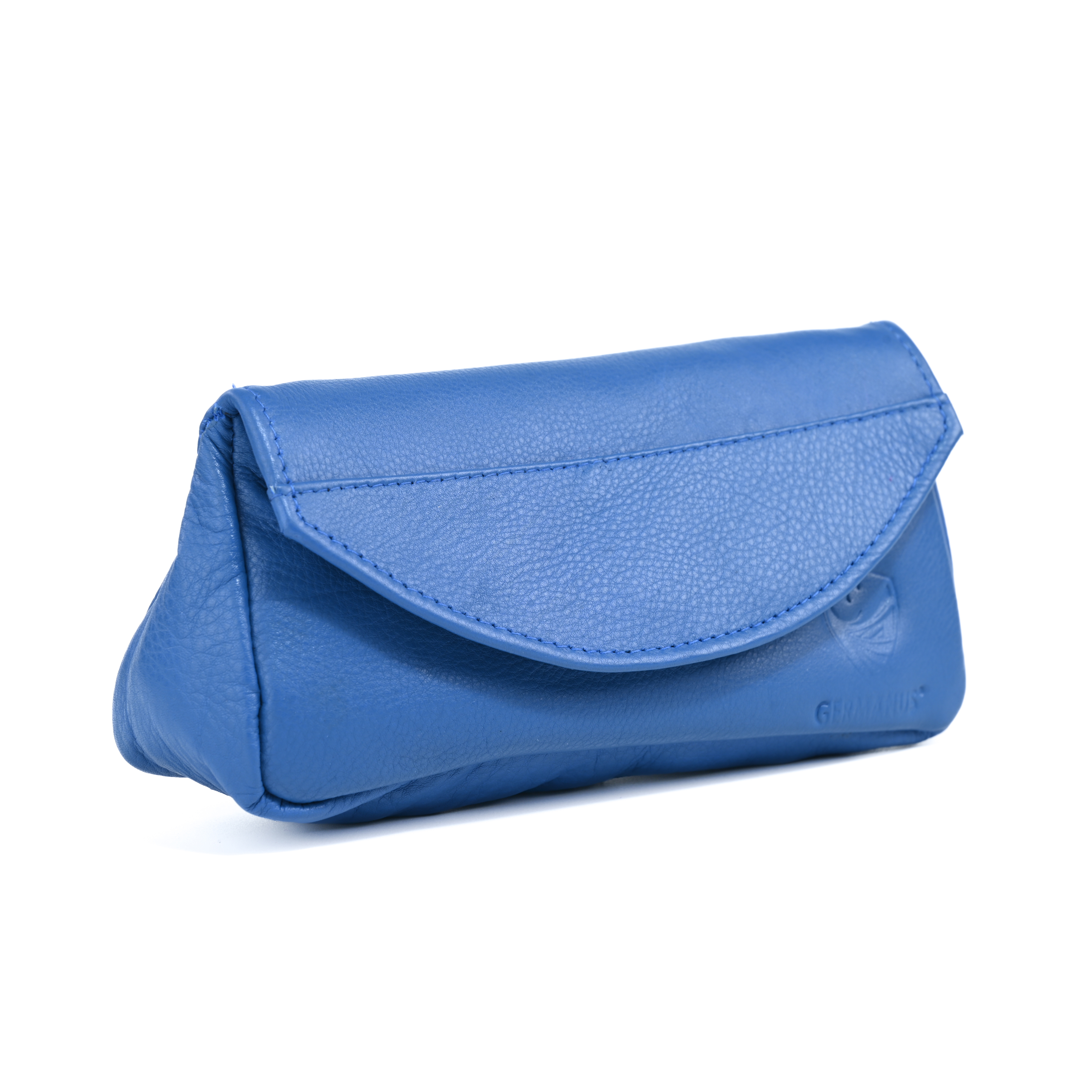 GERMANUS Kosmetiktasche Beauty Bag Make-Up Tasche Helen, Leder, Blau