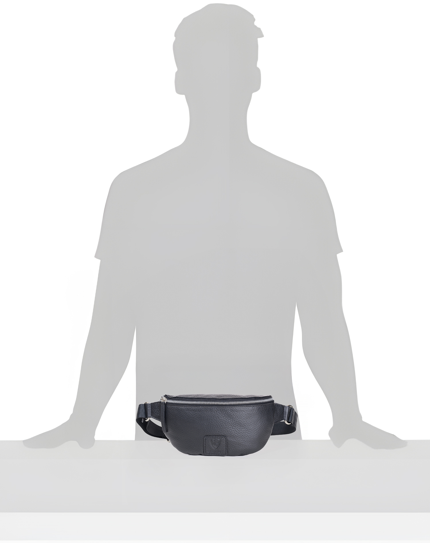 GERMANUS Gürteltasche Aino Crossbody Bag, Bum Bag, Bauchtasche, Umhängetasche, Tasche Leder Schwarz