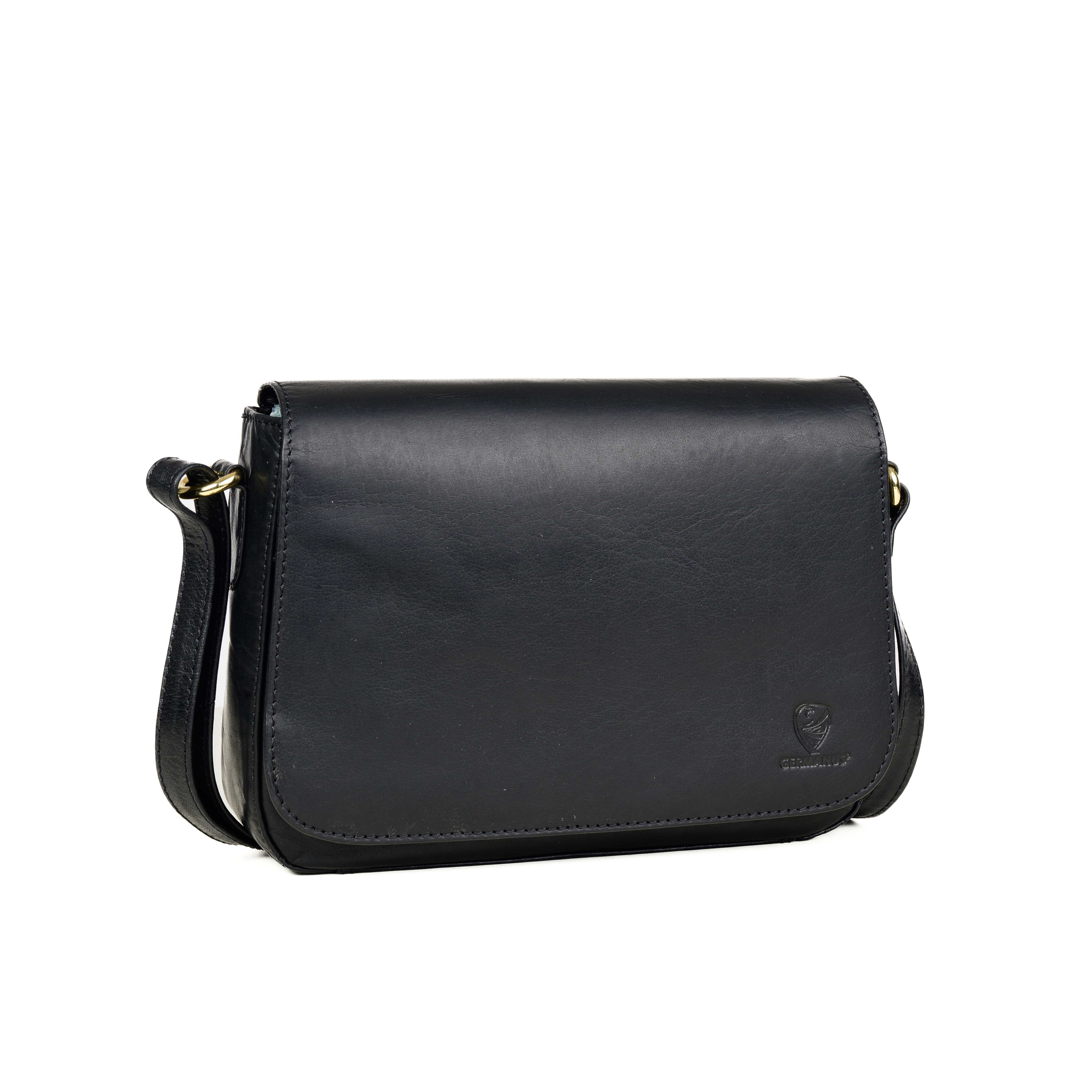 GERMANUS Damen Handtasche Umhängetasche Anna aus Echtleder, Schwarz