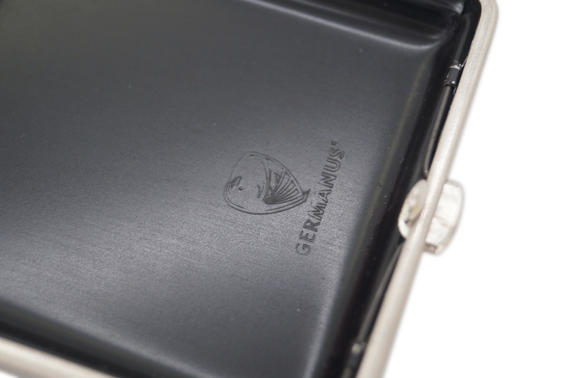 GERMANUS Visitenkartenetui - Deutsche Handarbeit, Made in Germany, Leder Schwarz groß