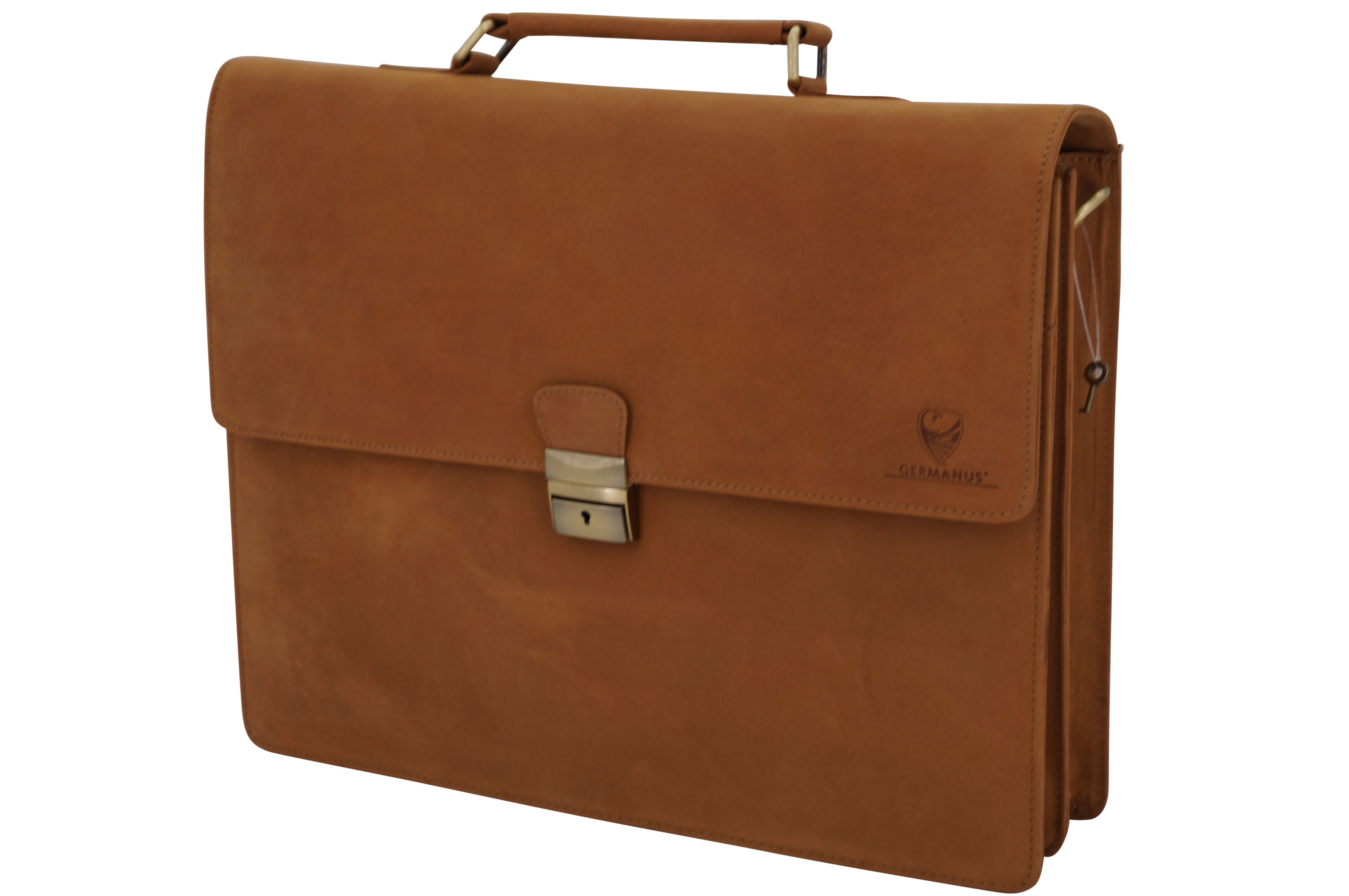 GERMANUS Aktentasche David aus Leder, Braun