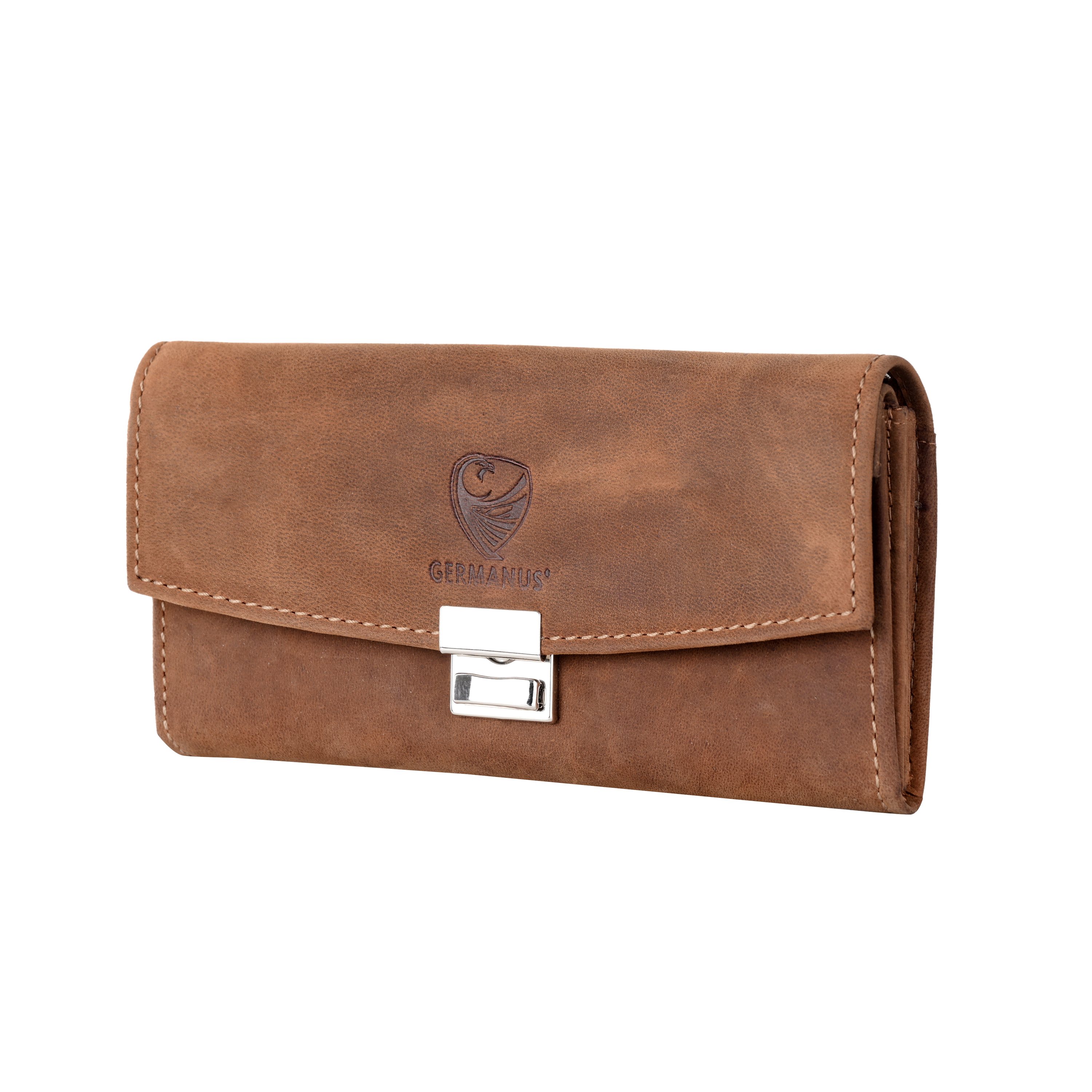 GERMANUS Kellnergeldbörse Toni, Gastro Geldbörse aus Echtleder, Wildbraun