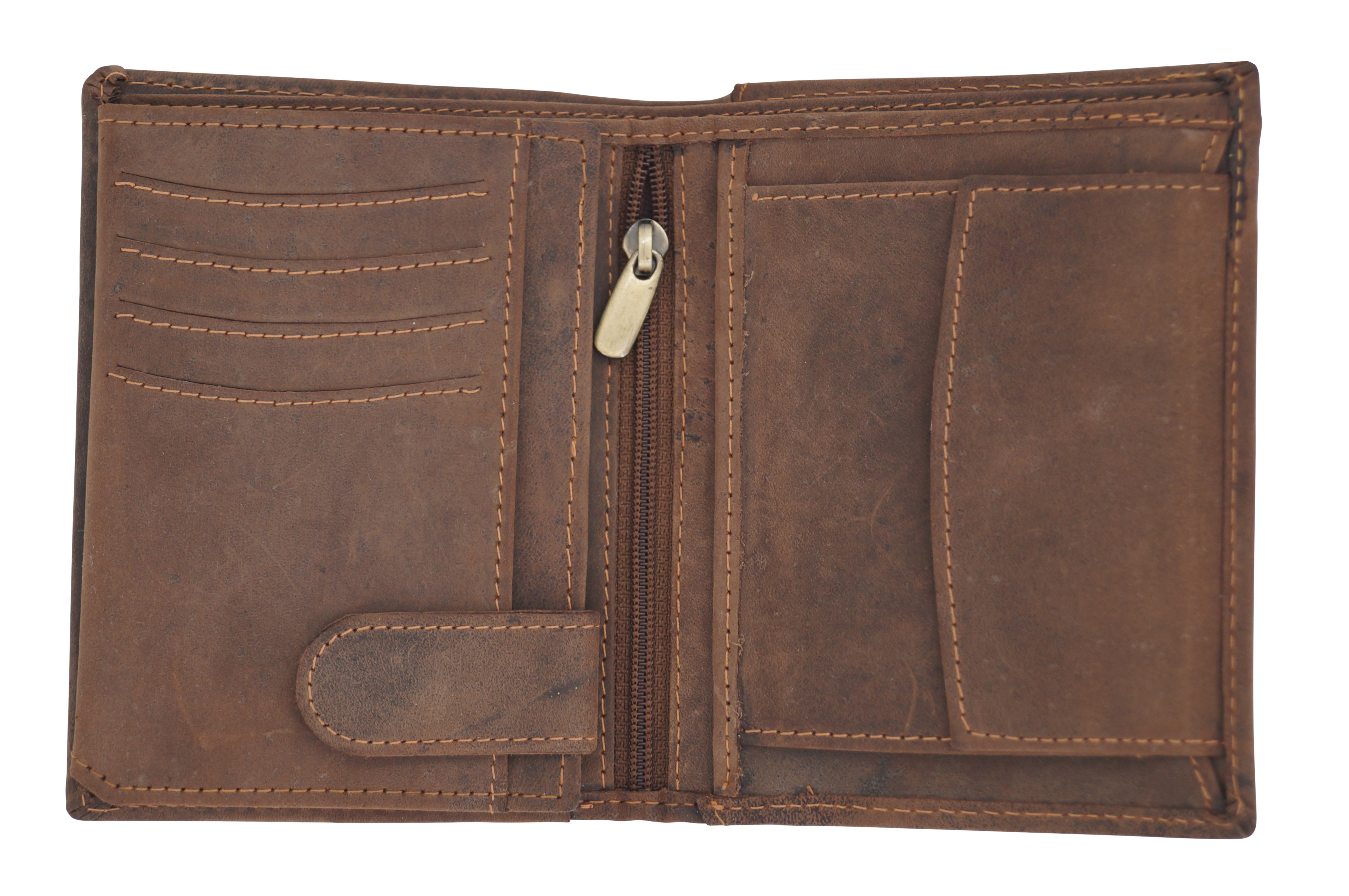 GERMANUS Geldbörse Portemonnaie aus Leder, Theo für Kreditkarten, Scheine, Münzen