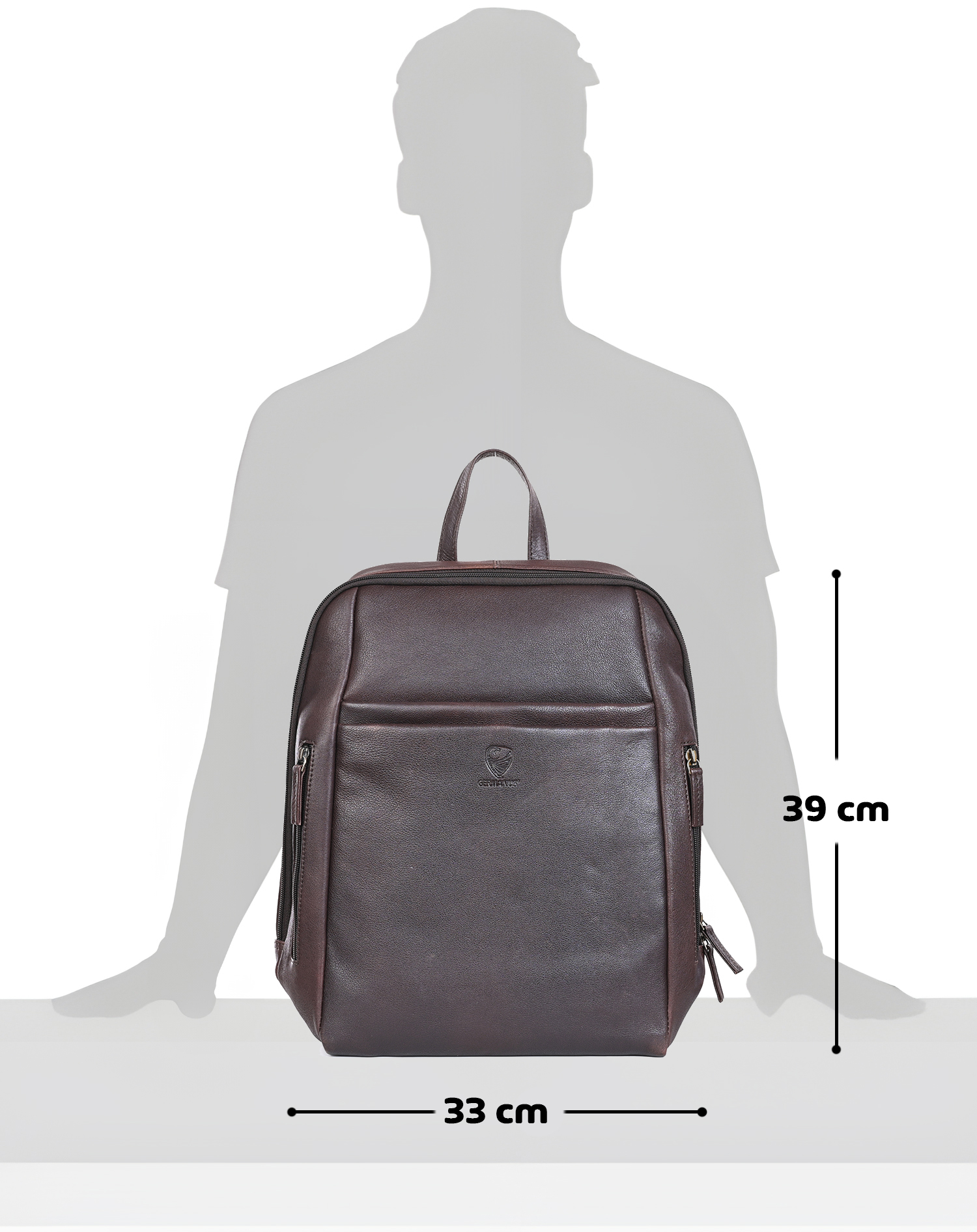 GERMANUS Rucksack Ulf aus Leder Dunkelbraun