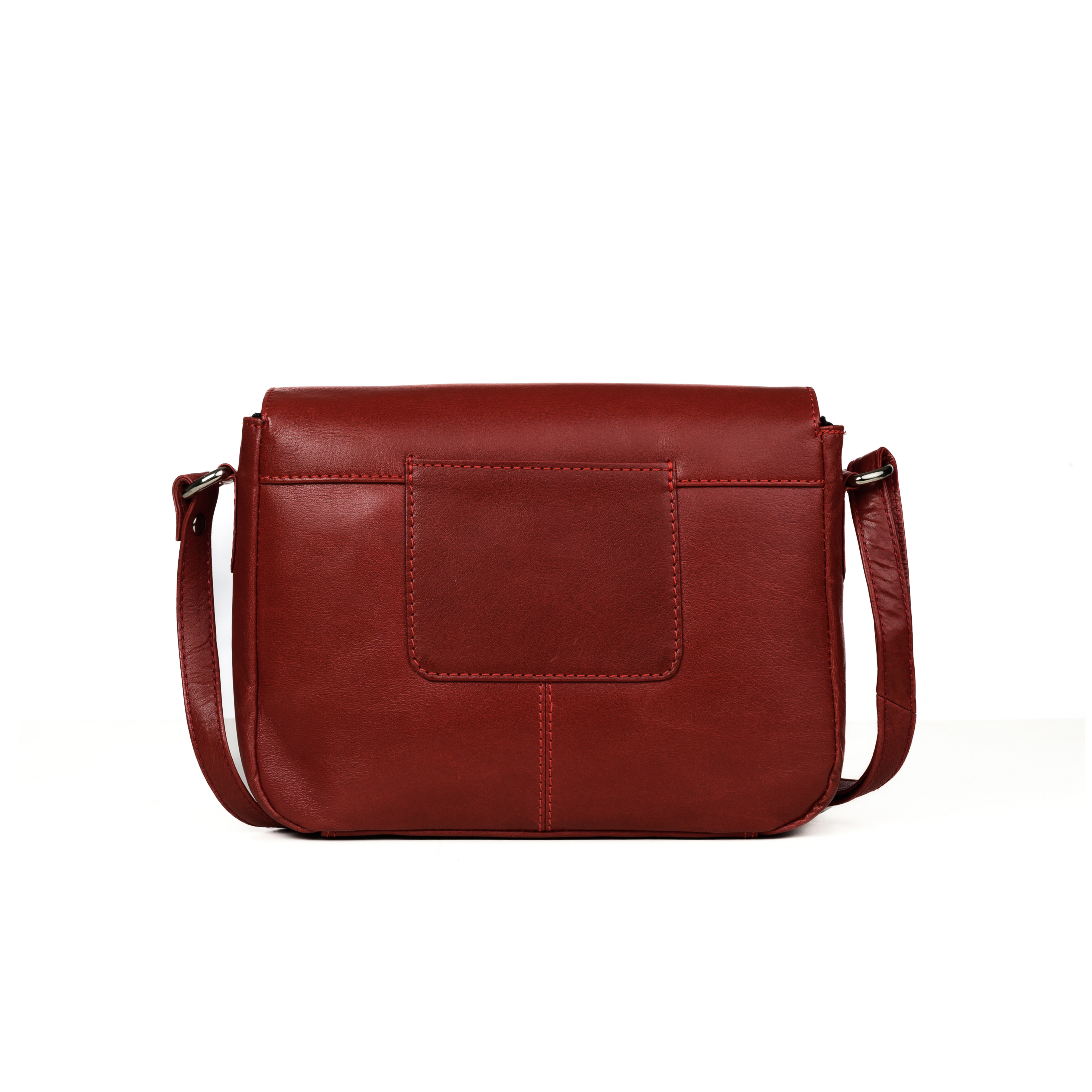 GERMANUS Damen Handtasche Umhängetasche Anna aus Echtleder, Rot