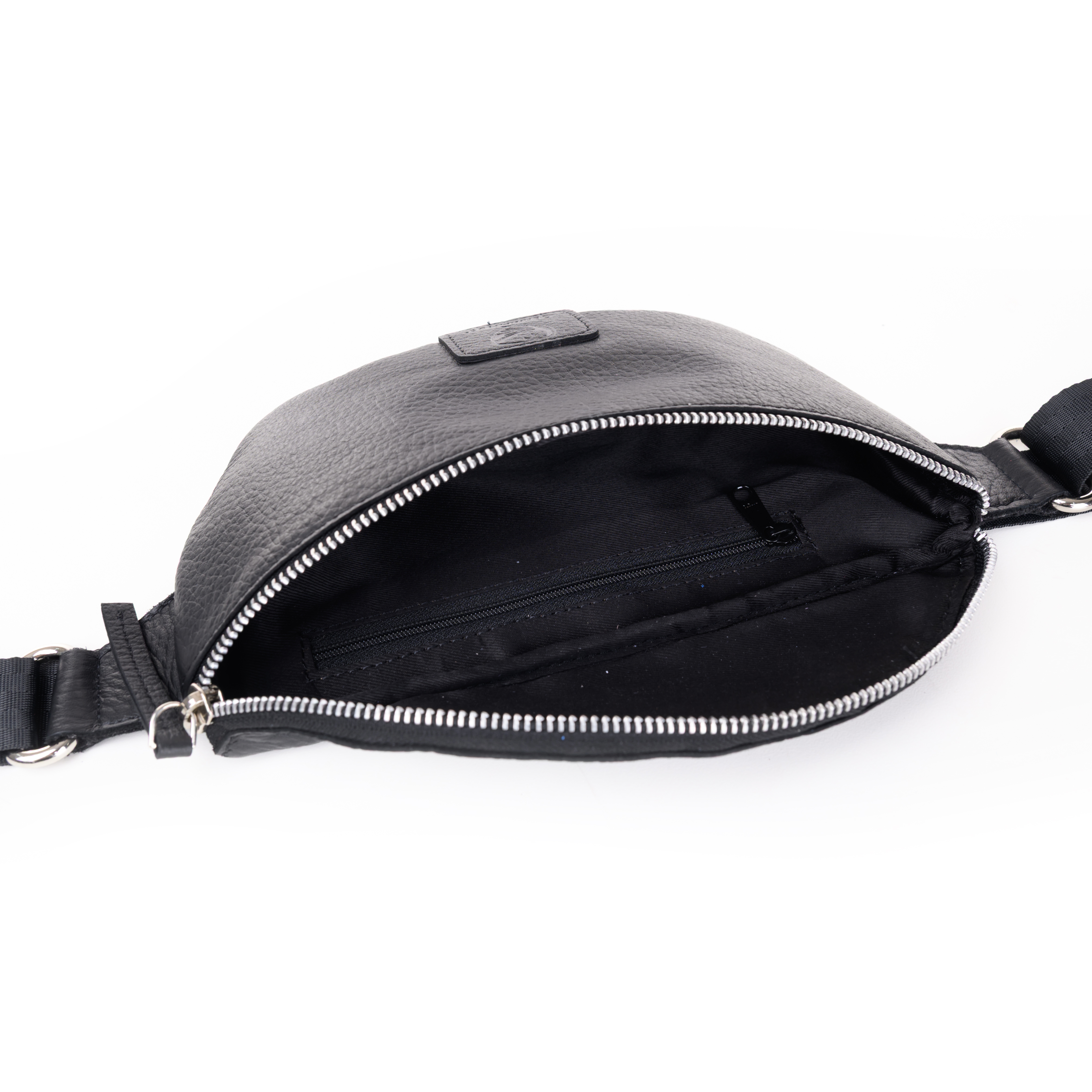 GERMANUS Gürteltasche Aino Crossbody Bag, Bum Bag, Bauchtasche, Umhängetasche, Tasche Leder Schwarz