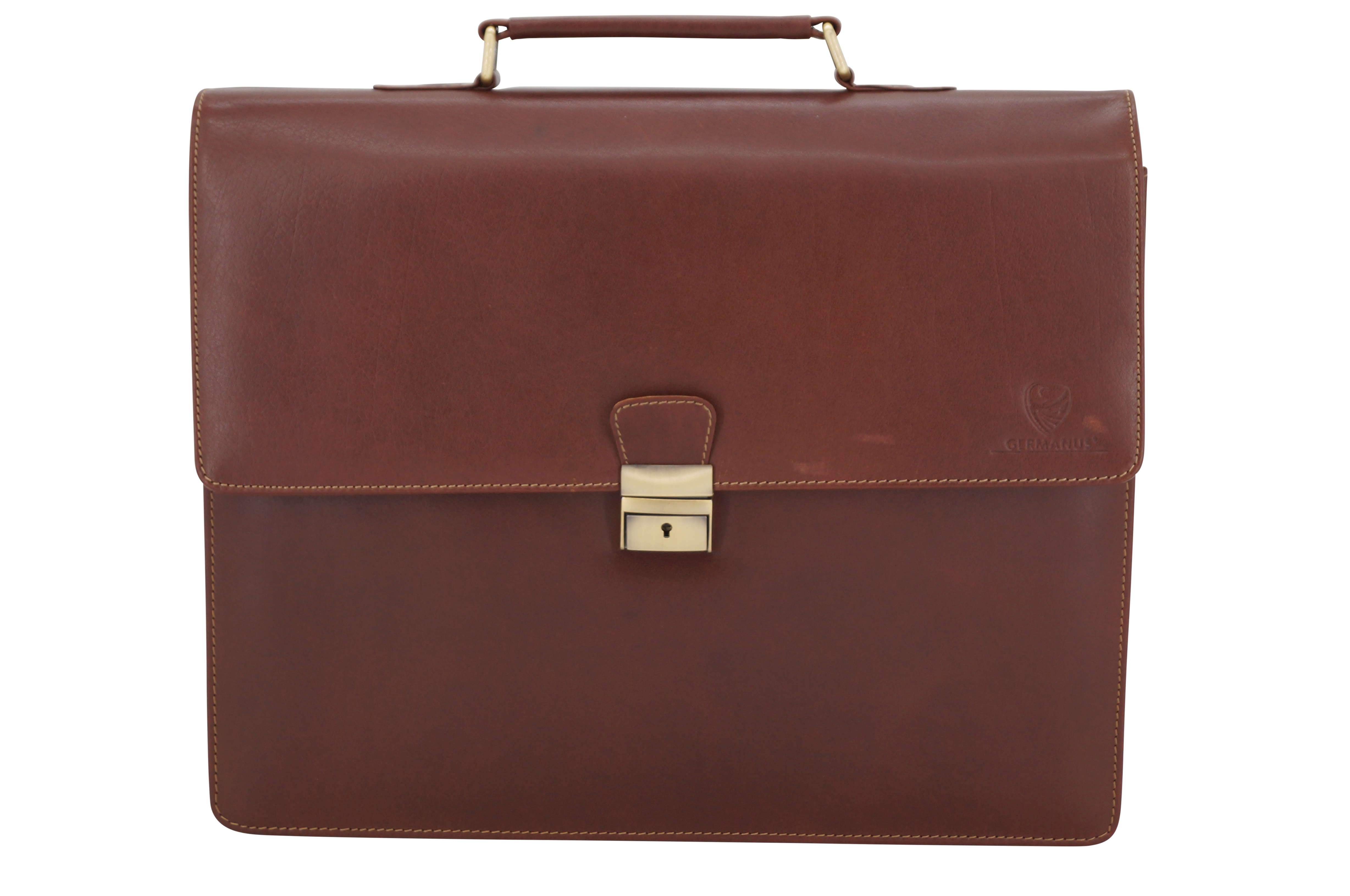GERMANUS Aktentasche David aus Leder, Dunkelbraun