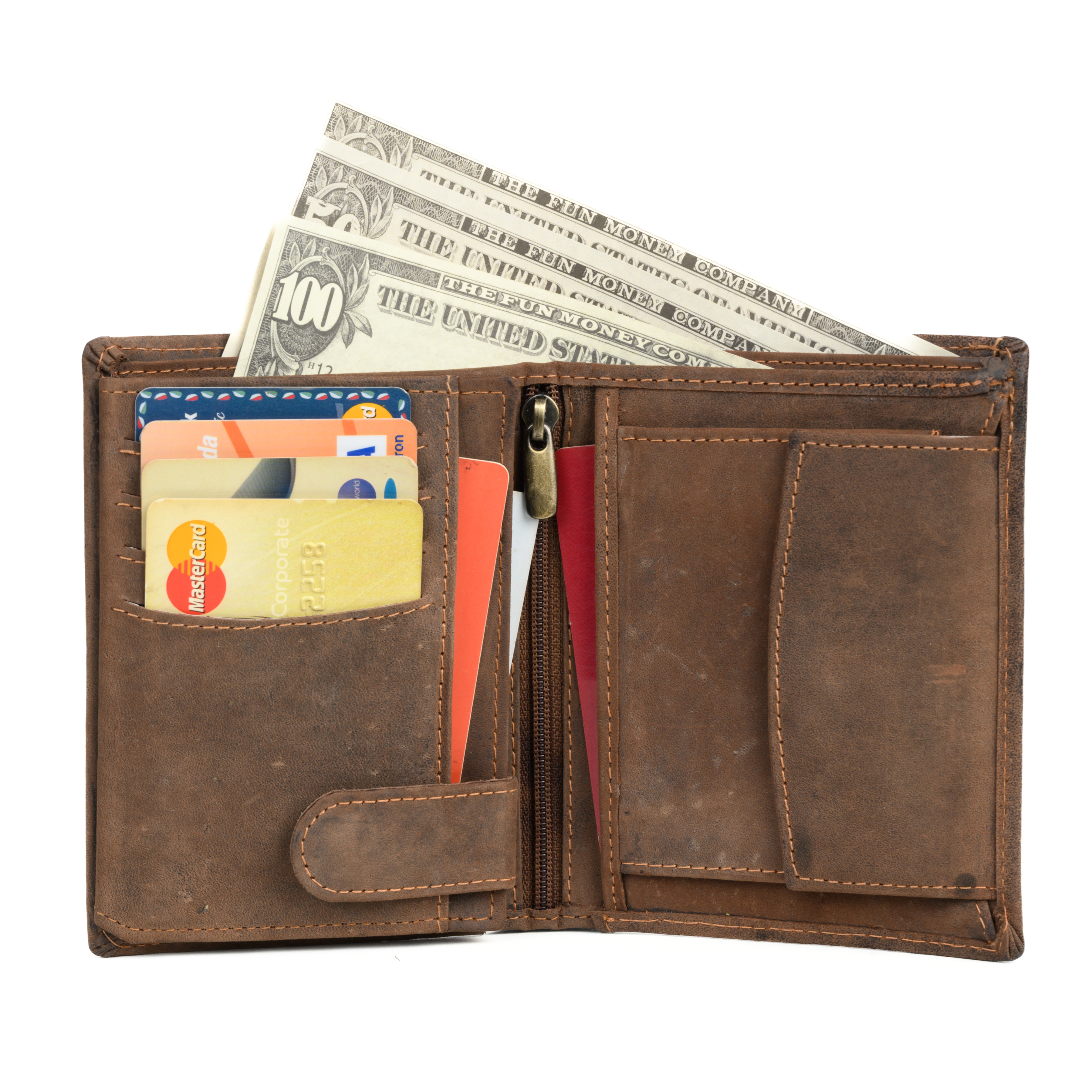 GERMANUS Geldbörse Portemonnaie aus Leder, Theo für Kreditkarten, Scheine, Münzen