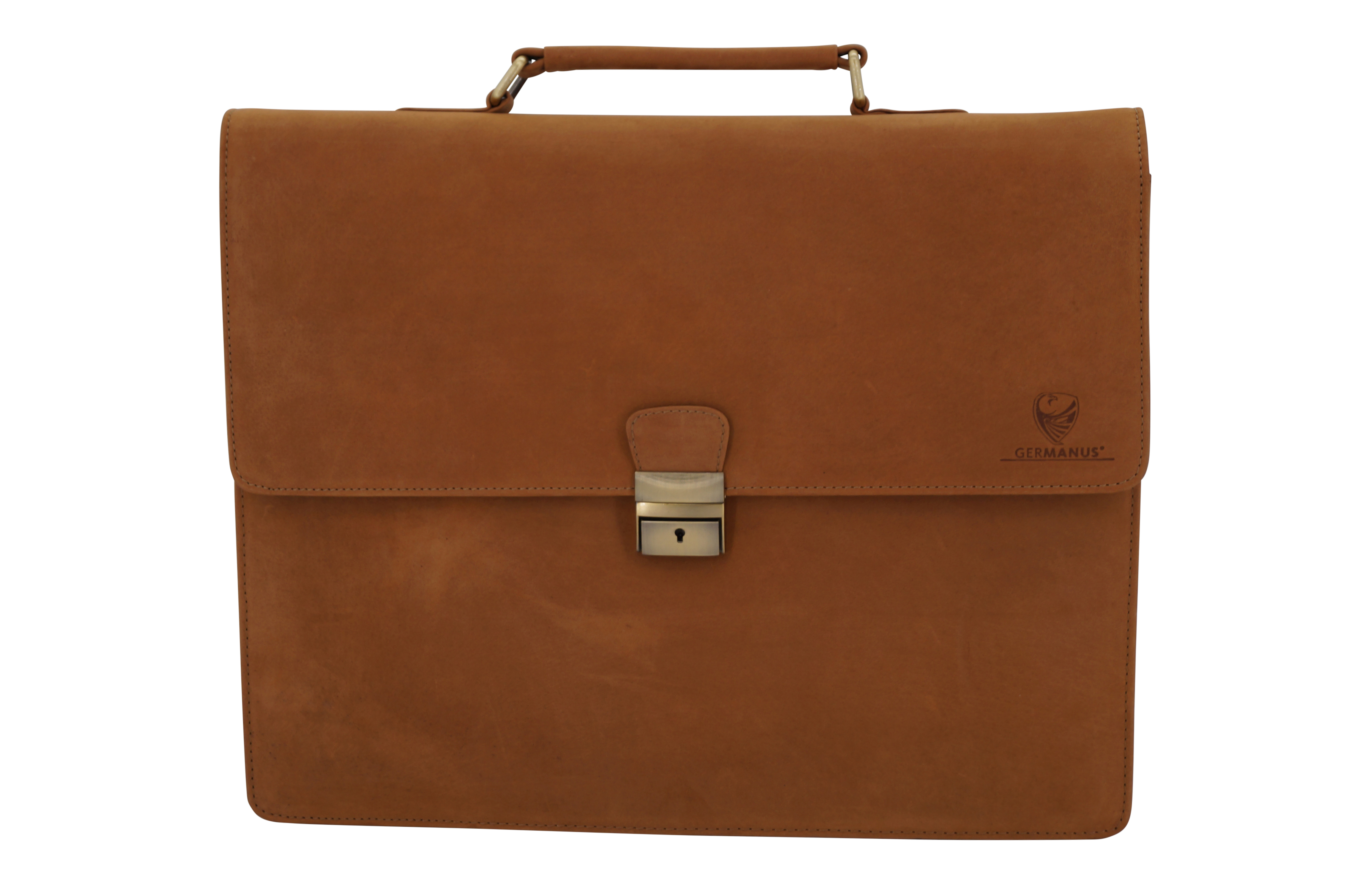 GERMANUS Aktentasche David aus Leder, Braun
