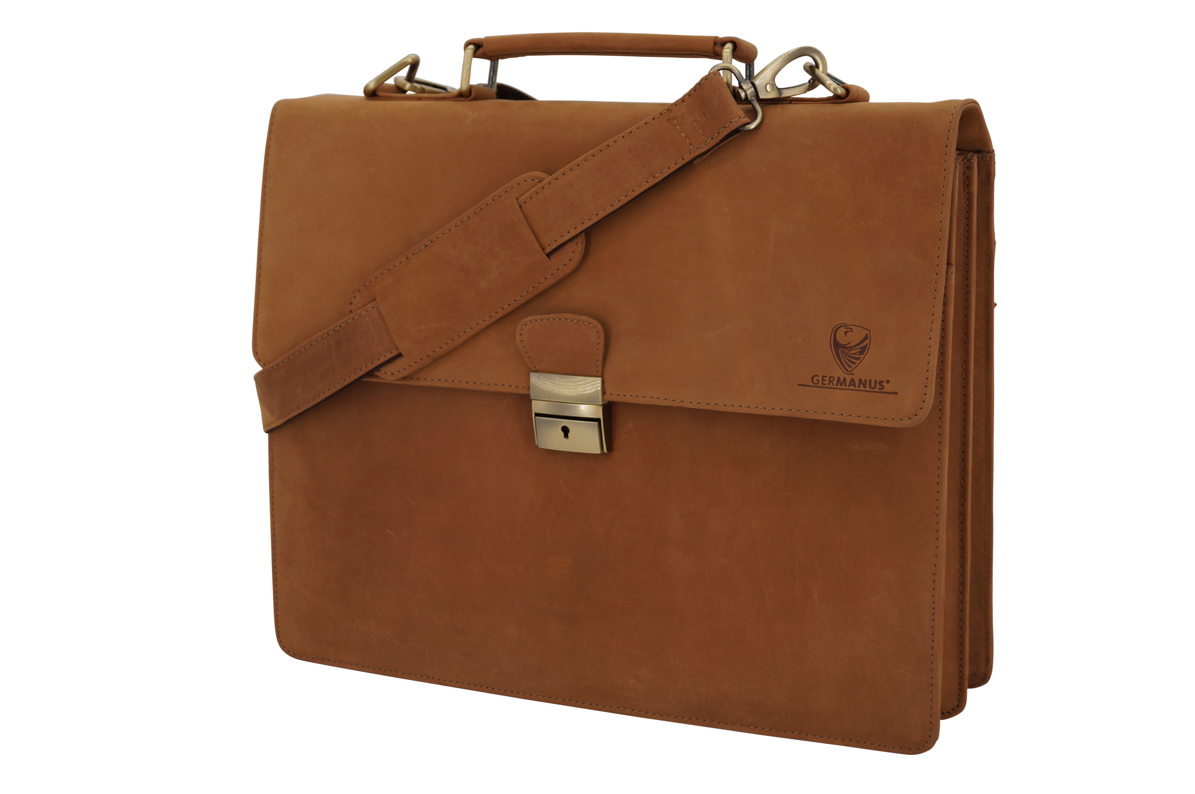 GERMANUS Aktentasche Gabriel aus Leder, Braun