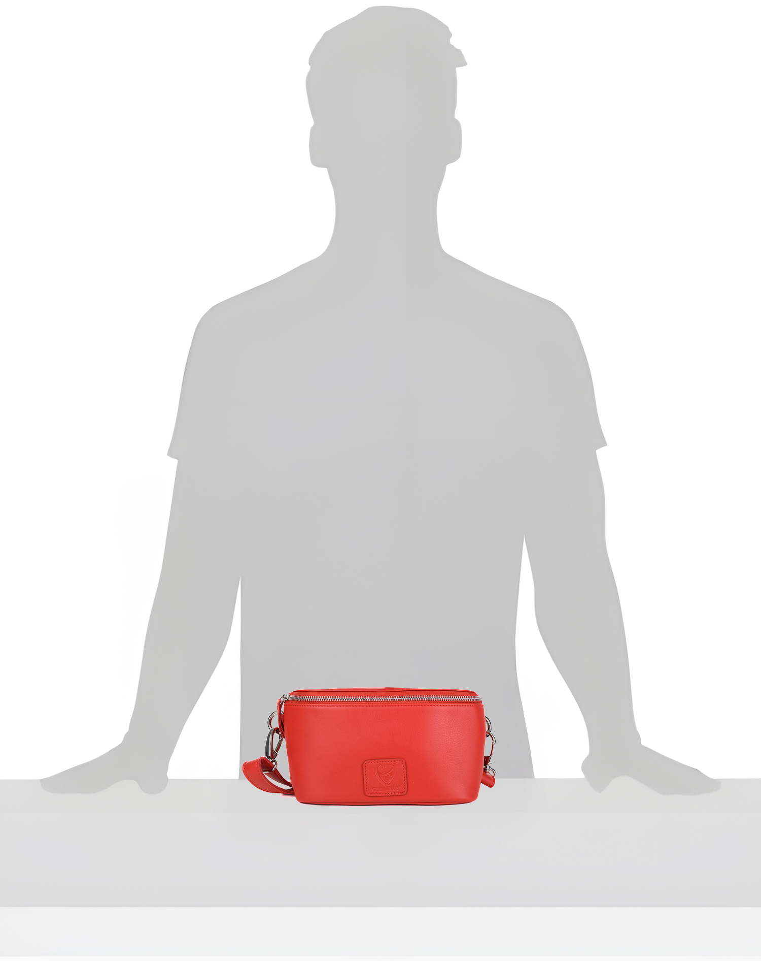 GERMANUS Gürteltasche Mika Crossbody Bag, Bum Bag, Bauchtasche, Umhängetasche, Tasche Leder Rot