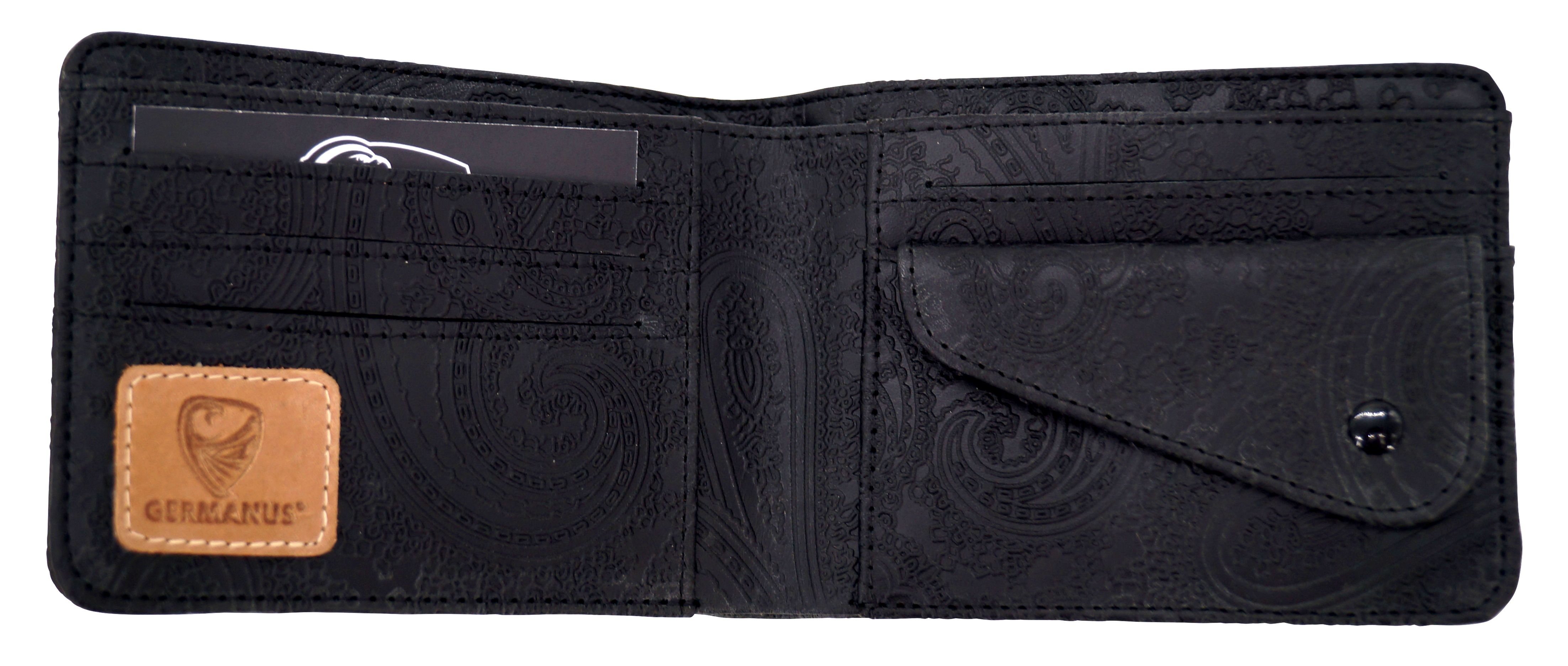 GERMANUS Geldbörse aus Leder, 30110-1, Made in EU, RFID secure, schwarz