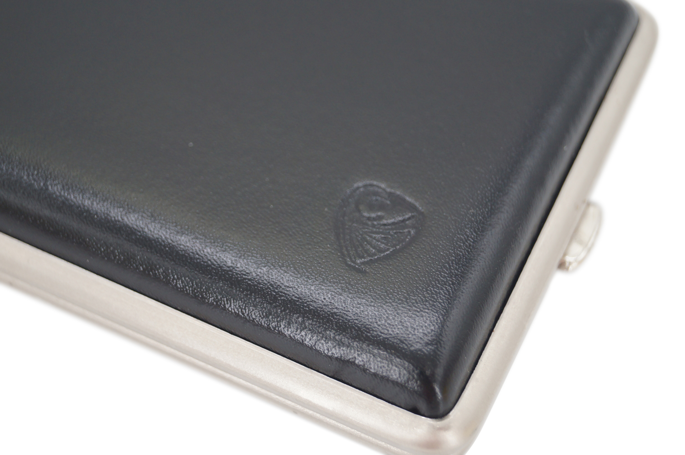 GERMANUS Visitenkartenetui - Deutsche Handarbeit, Made in Germany, Leder Schwarz groß