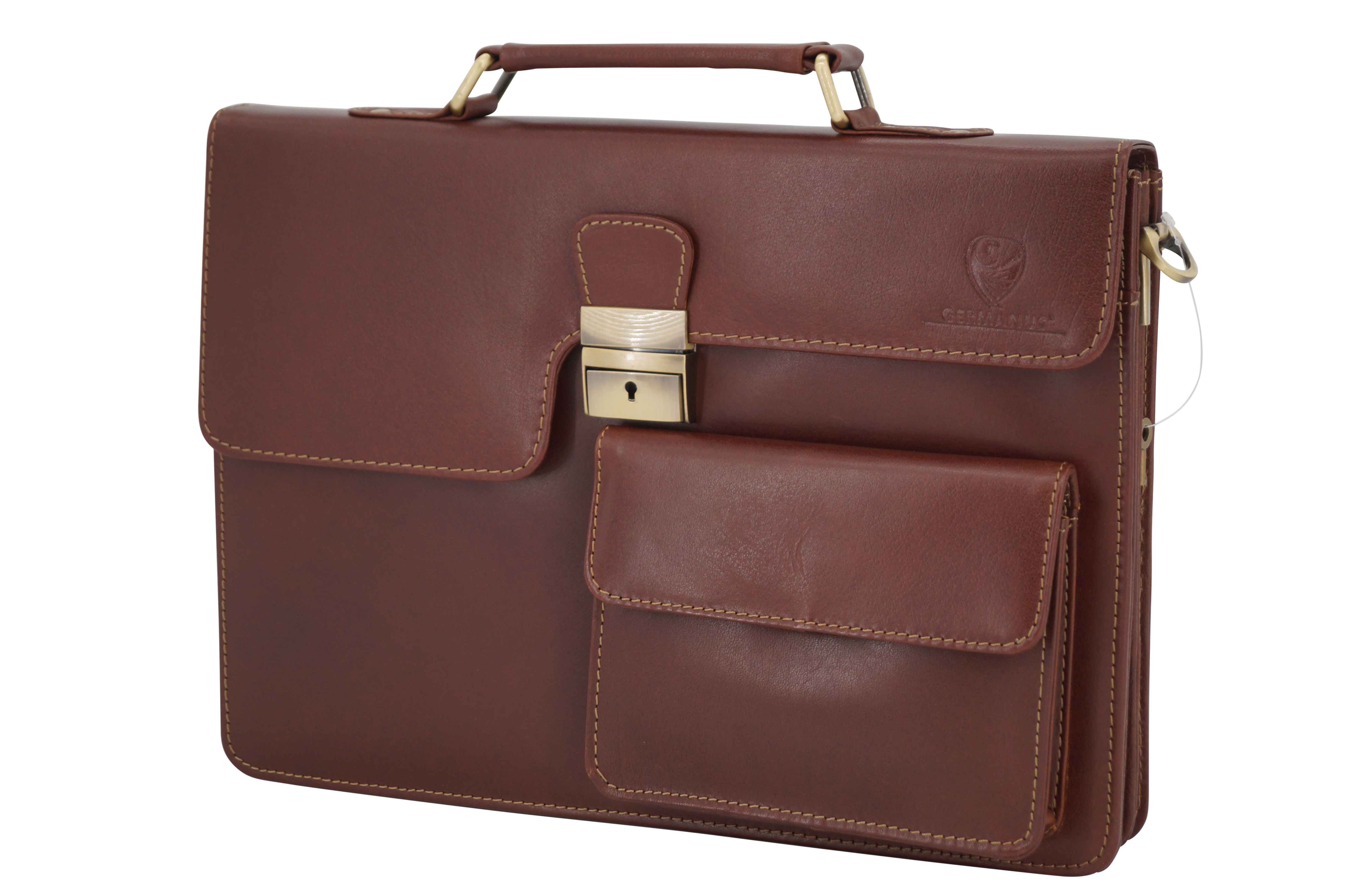 GERMANUS Aktentasche Hans aus Leder, Dunkelbraun