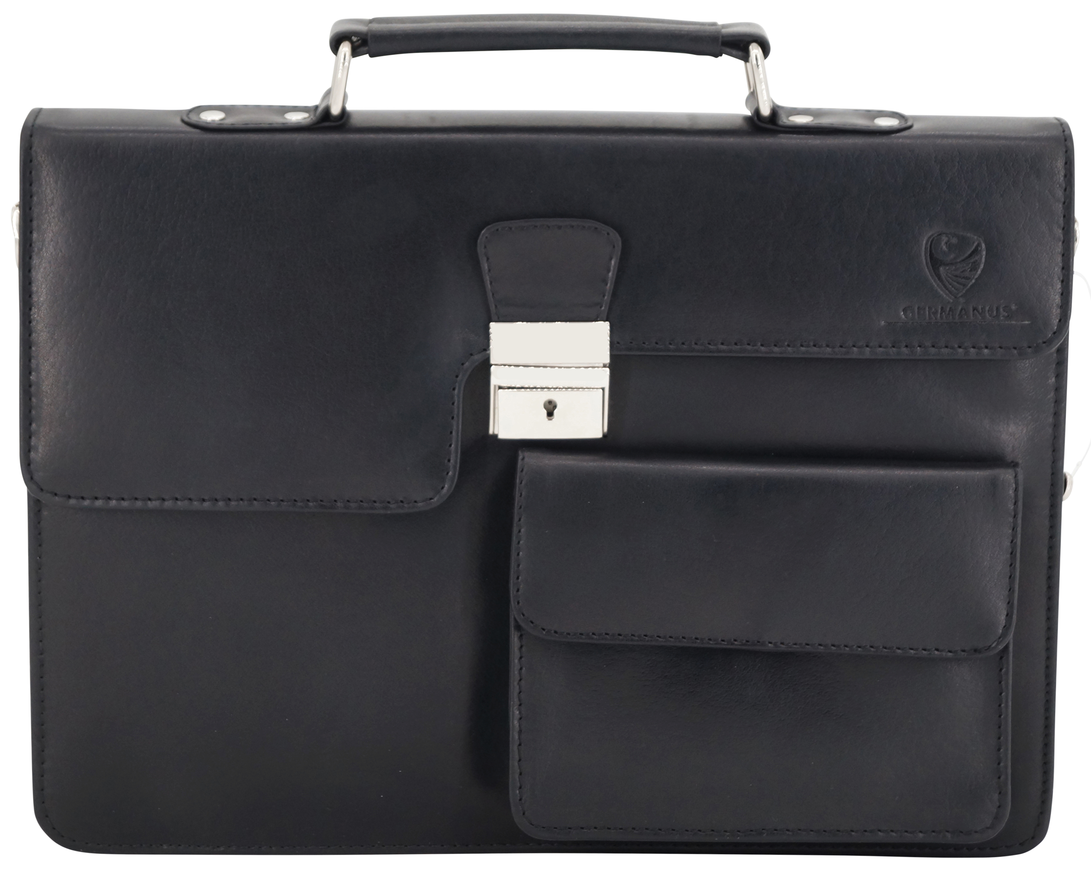 GERMANUS Aktentasche Hans aus Leder, Schwarz