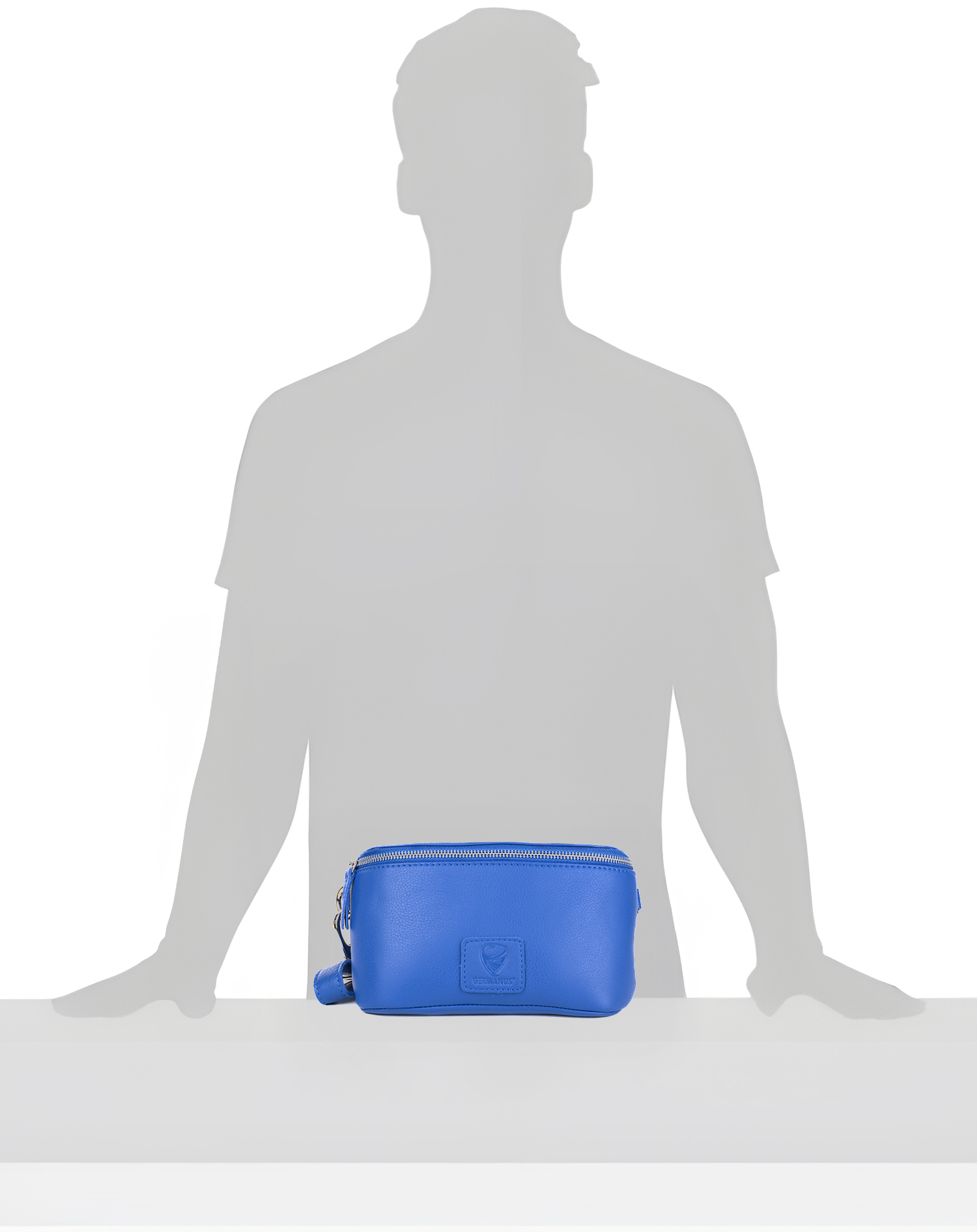 GERMANUS Gürteltasche Mika Crossbody Bag, Bum Bag, Bauchtasche, Umhängetasche, Tasche Leder Blau